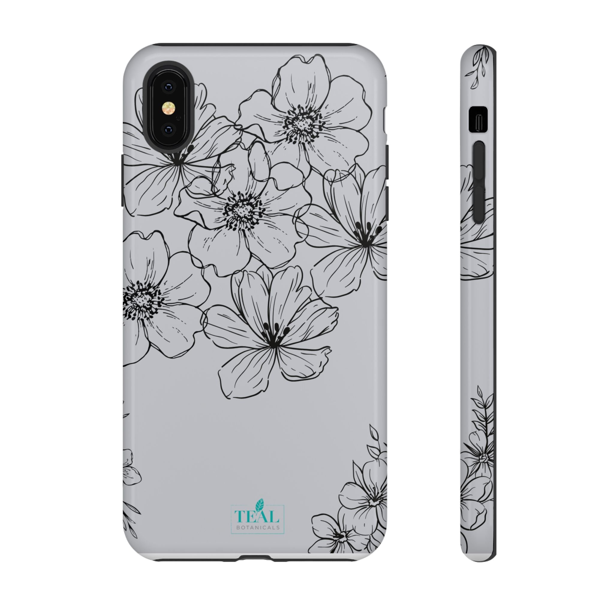 Flowers in Monochrome Phone Case Pink for Iphone and Android