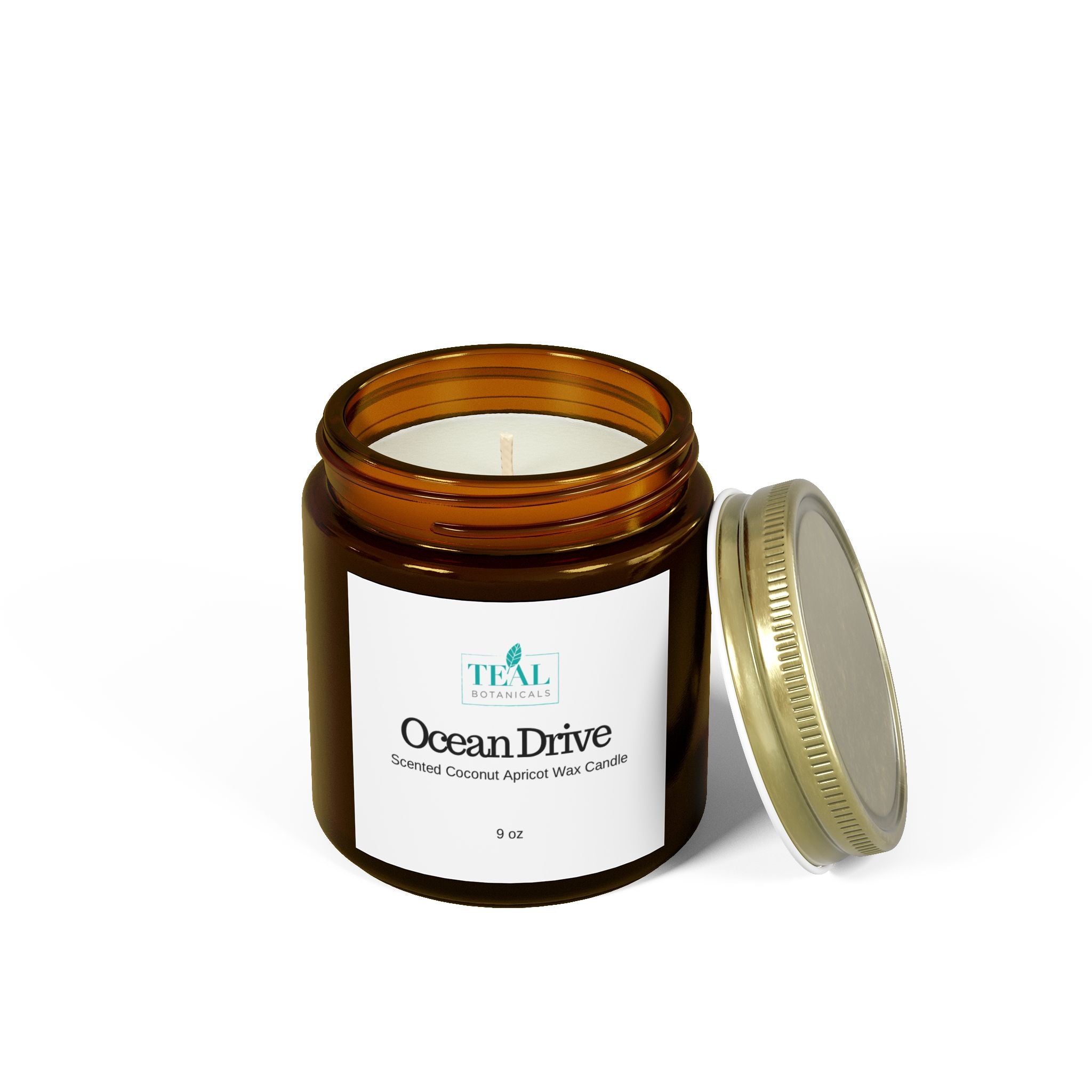 Ocean Drive Scented Candles, Coconut Apricot Wax (4oz, 9oz)
