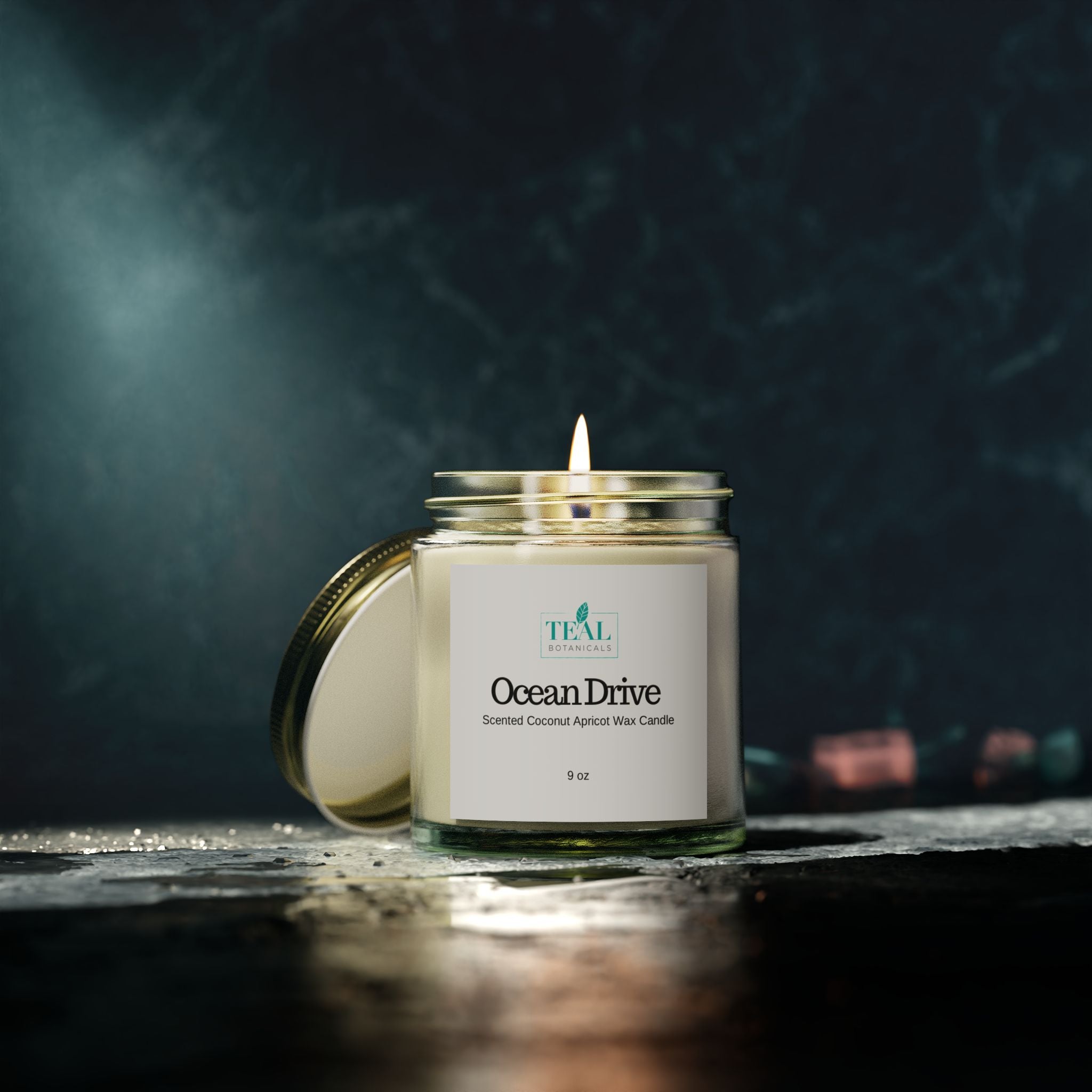 Ocean Drive Scented Candles, Coconut Apricot Wax (4oz, 9oz)