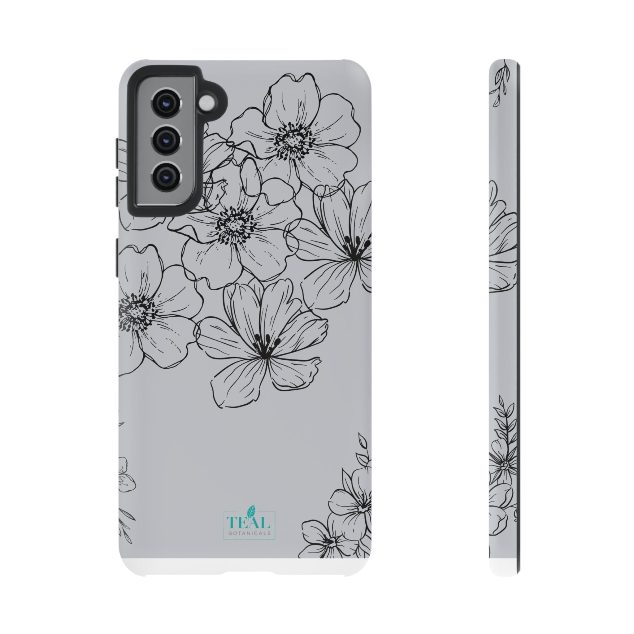 Flowers in Monochrome Phone Case Pink for Iphone and Android