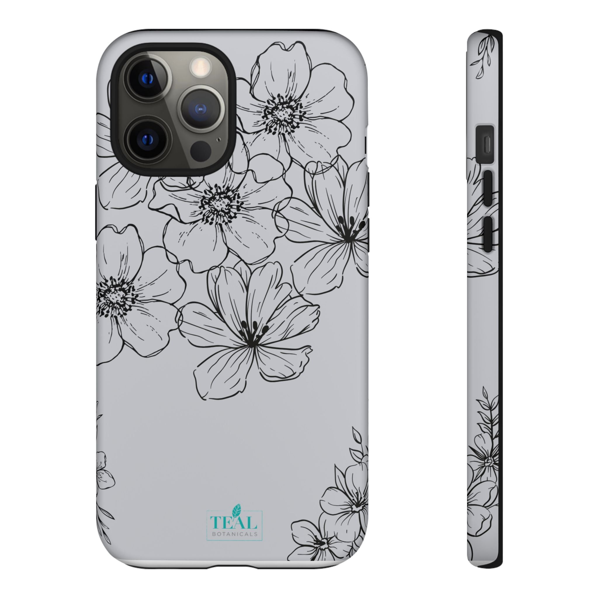 Flowers in Monochrome Phone Case Pink for Iphone and Android