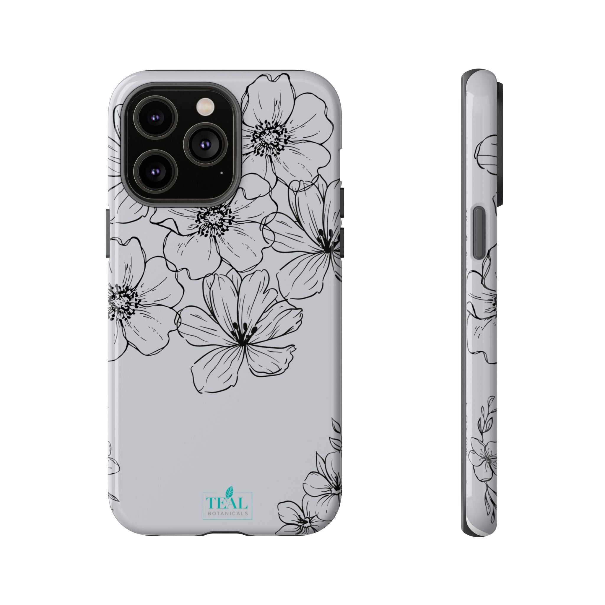 Flowers in Monochrome Phone Case Pink for Iphone and Android