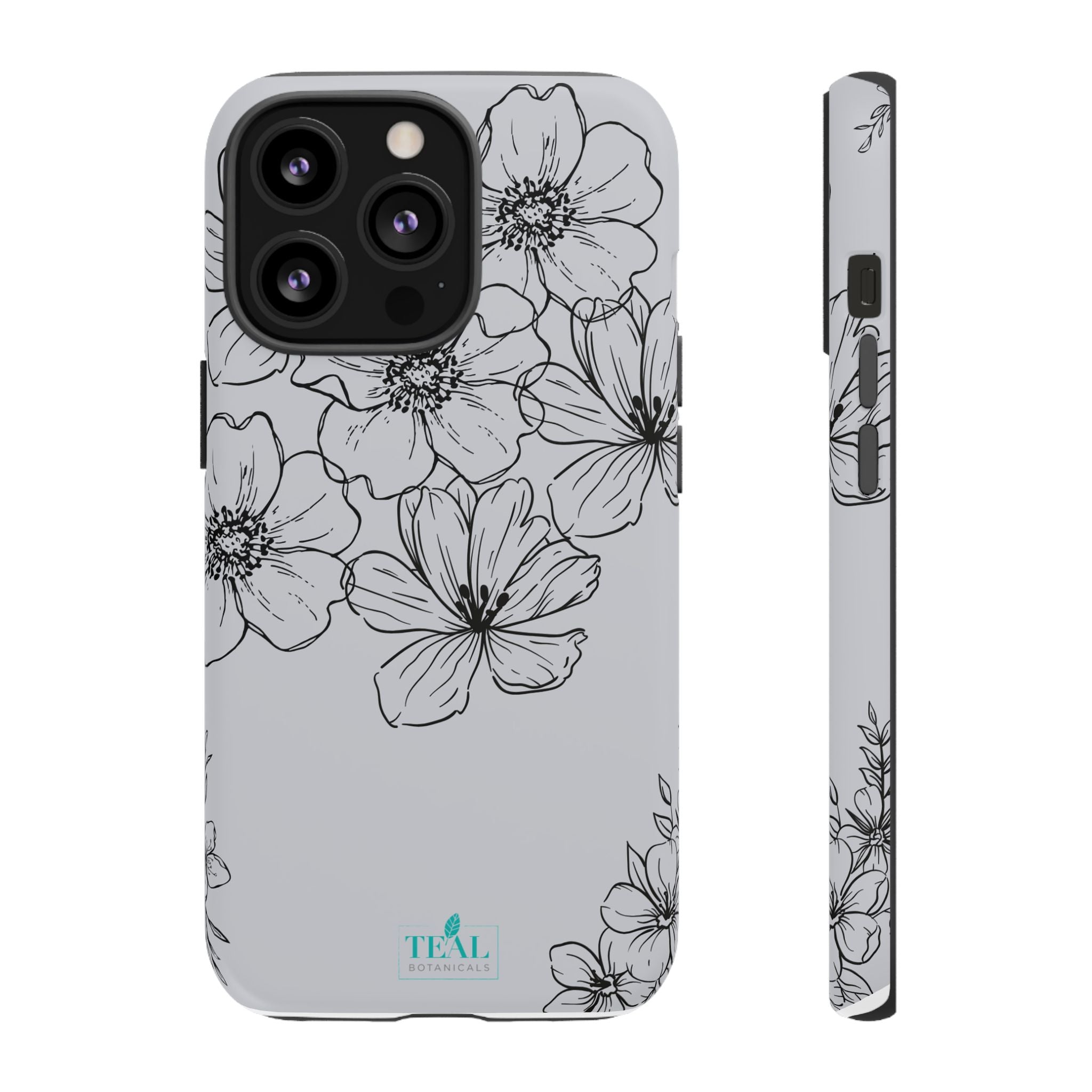 Flowers in Monochrome Phone Case Pink for Iphone and Android