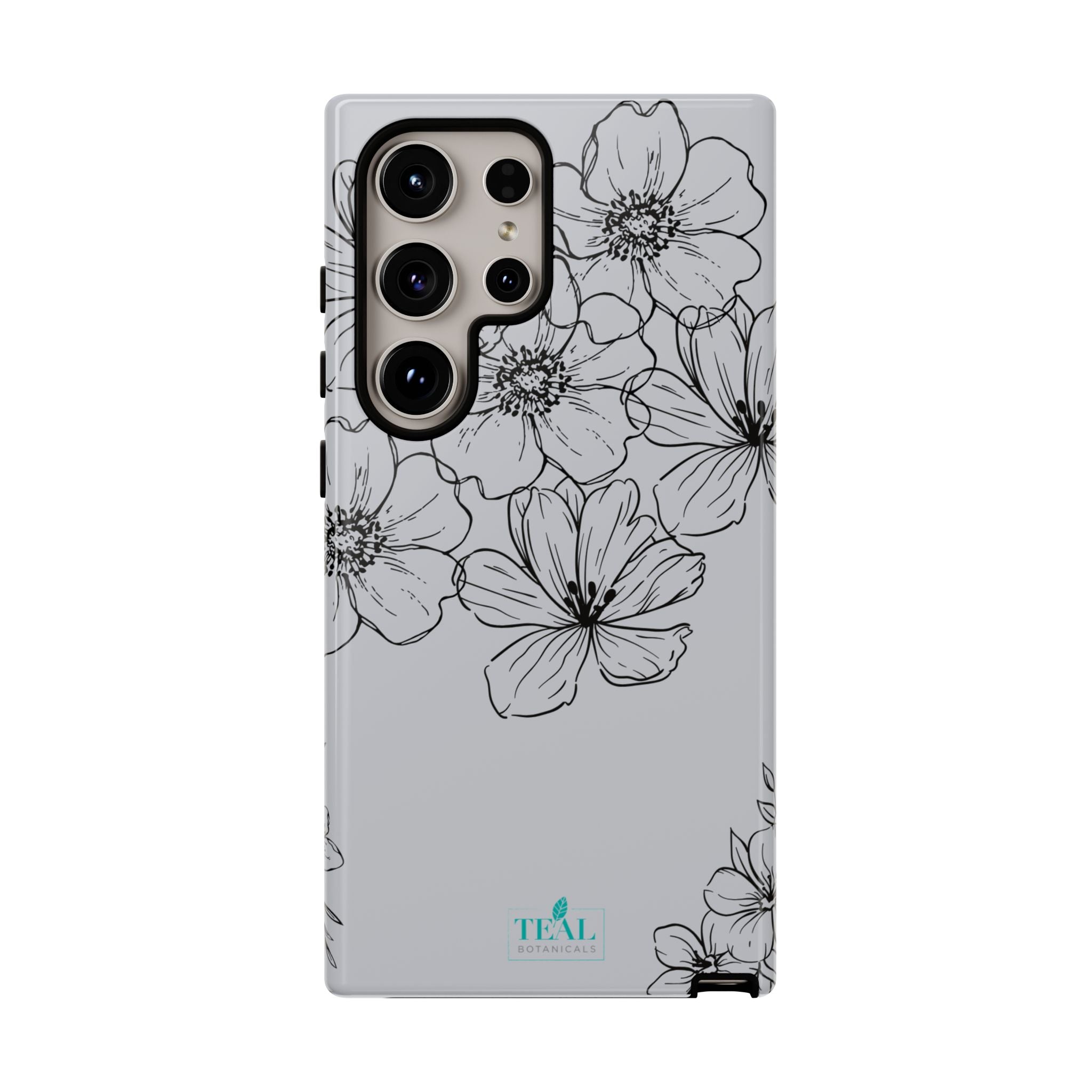 Flowers in Monochrome Phone Case Pink for Iphone and Android