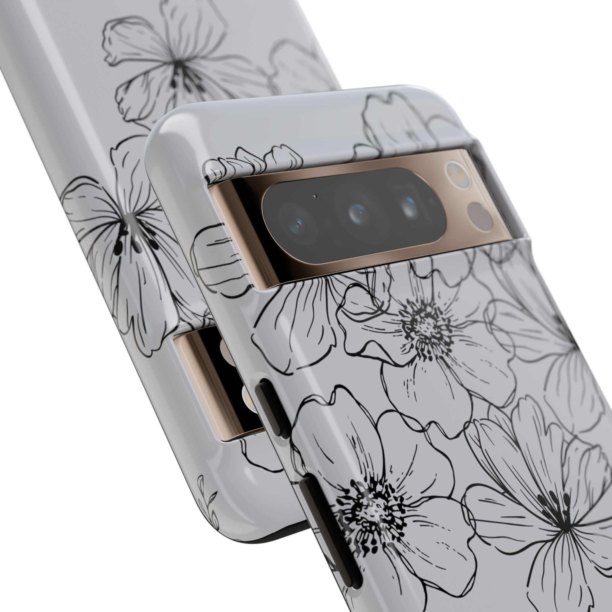 Flowers in Monochrome Phone Case Pink for Iphone and Android