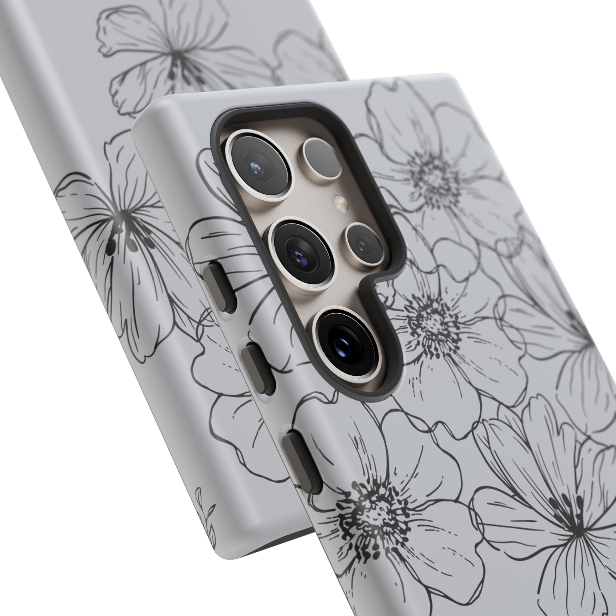 Flowers in Monochrome Phone Case Pink for Iphone and Android