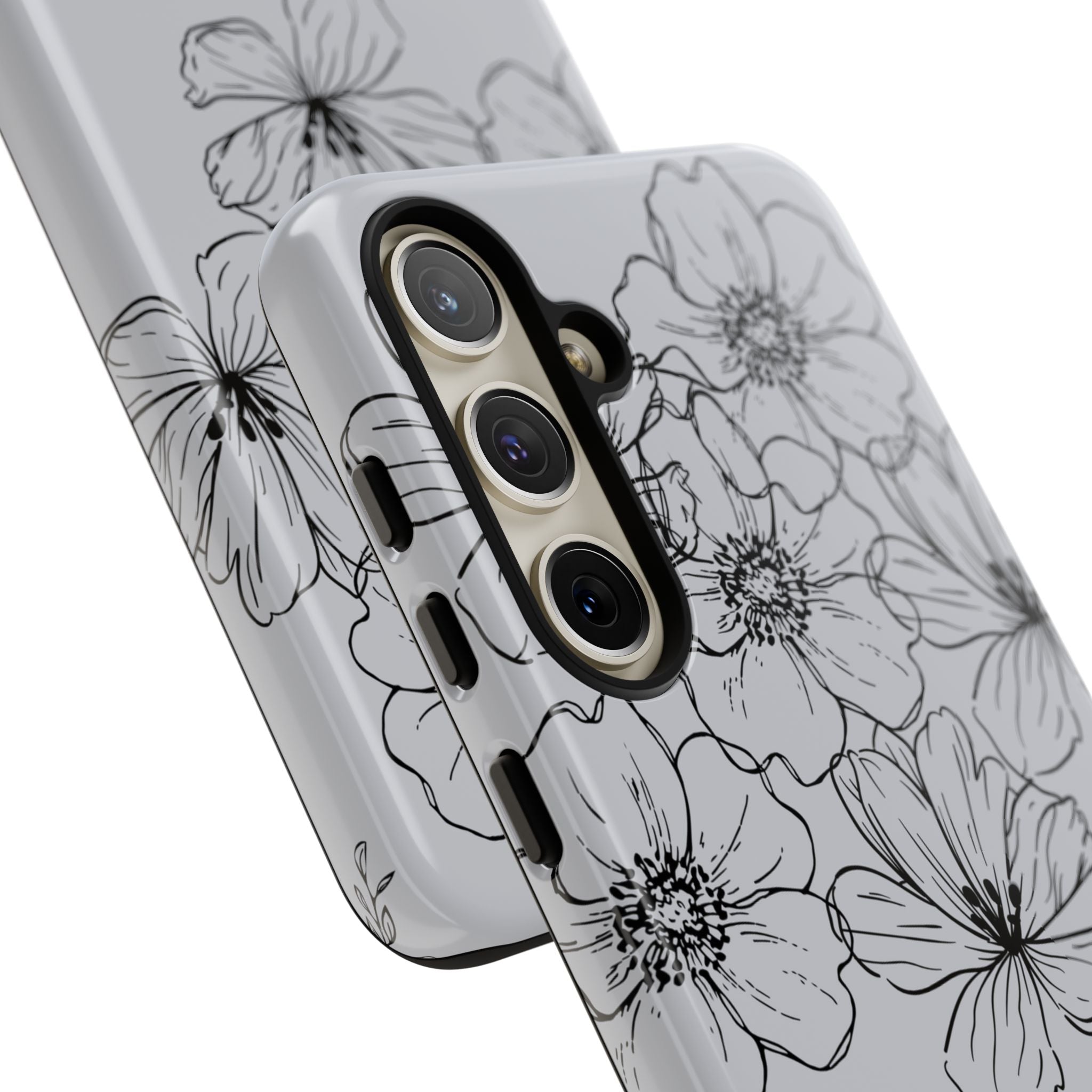 Flowers in Monochrome Phone Case Pink for Iphone and Android