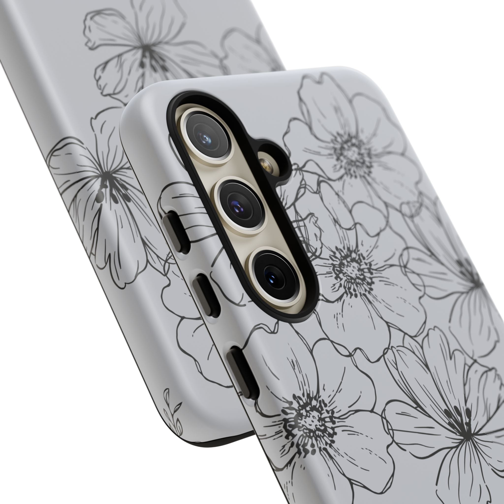 Flowers in Monochrome Phone Case Pink for Iphone and Android