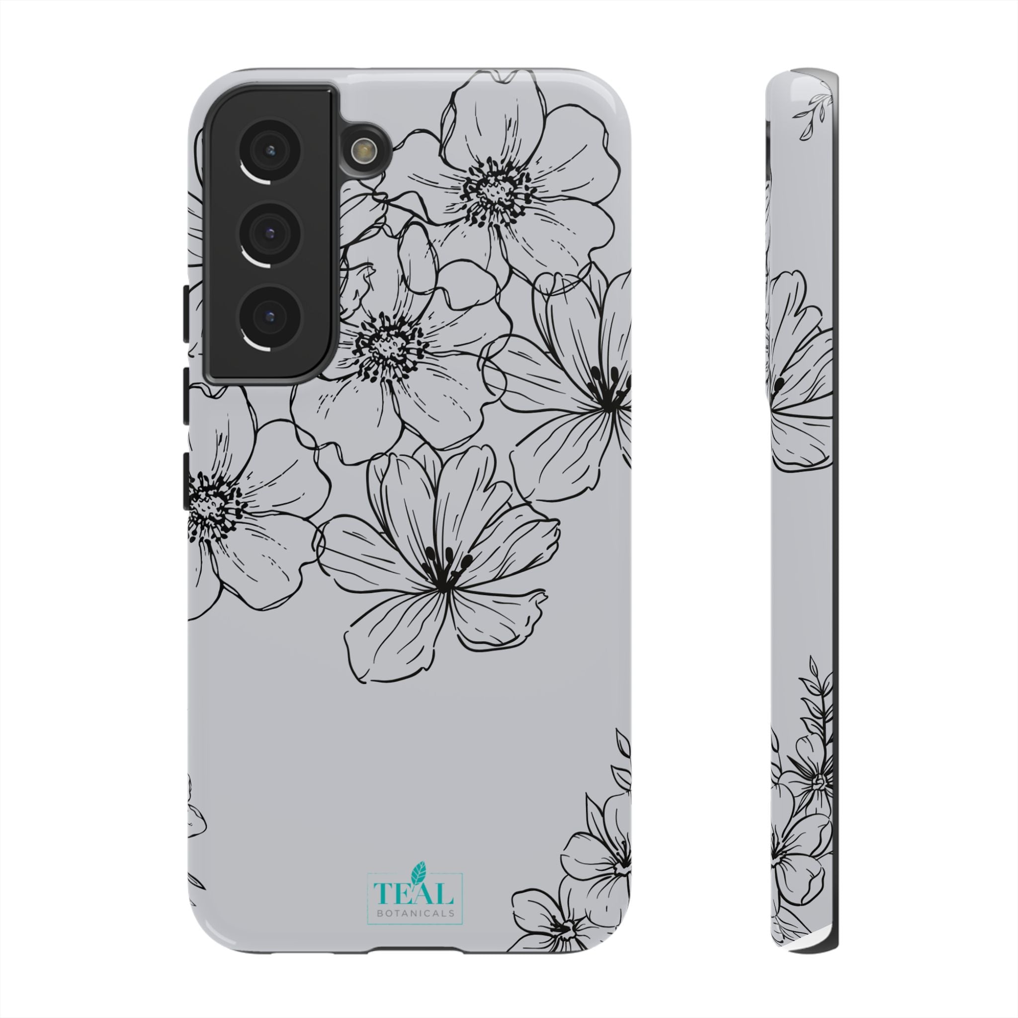 Flowers in Monochrome Phone Case Pink for Iphone and Android