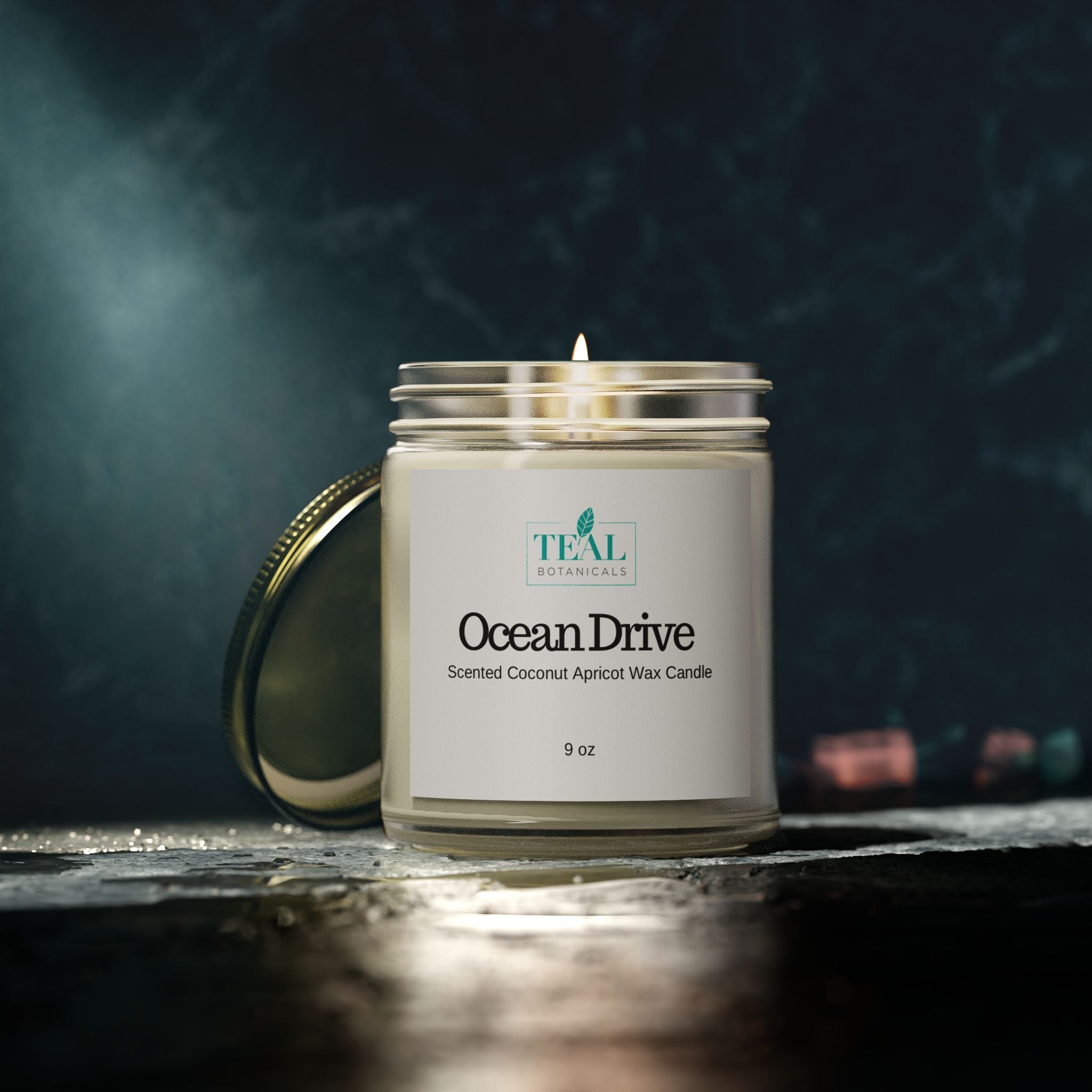 Ocean Drive Scented Candles, Coconut Apricot Wax (4oz, 9oz)