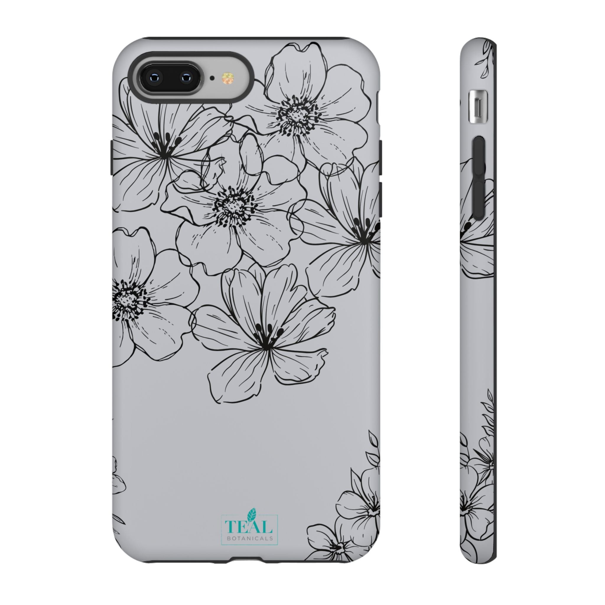Flowers in Monochrome Phone Case Pink for Iphone and Android