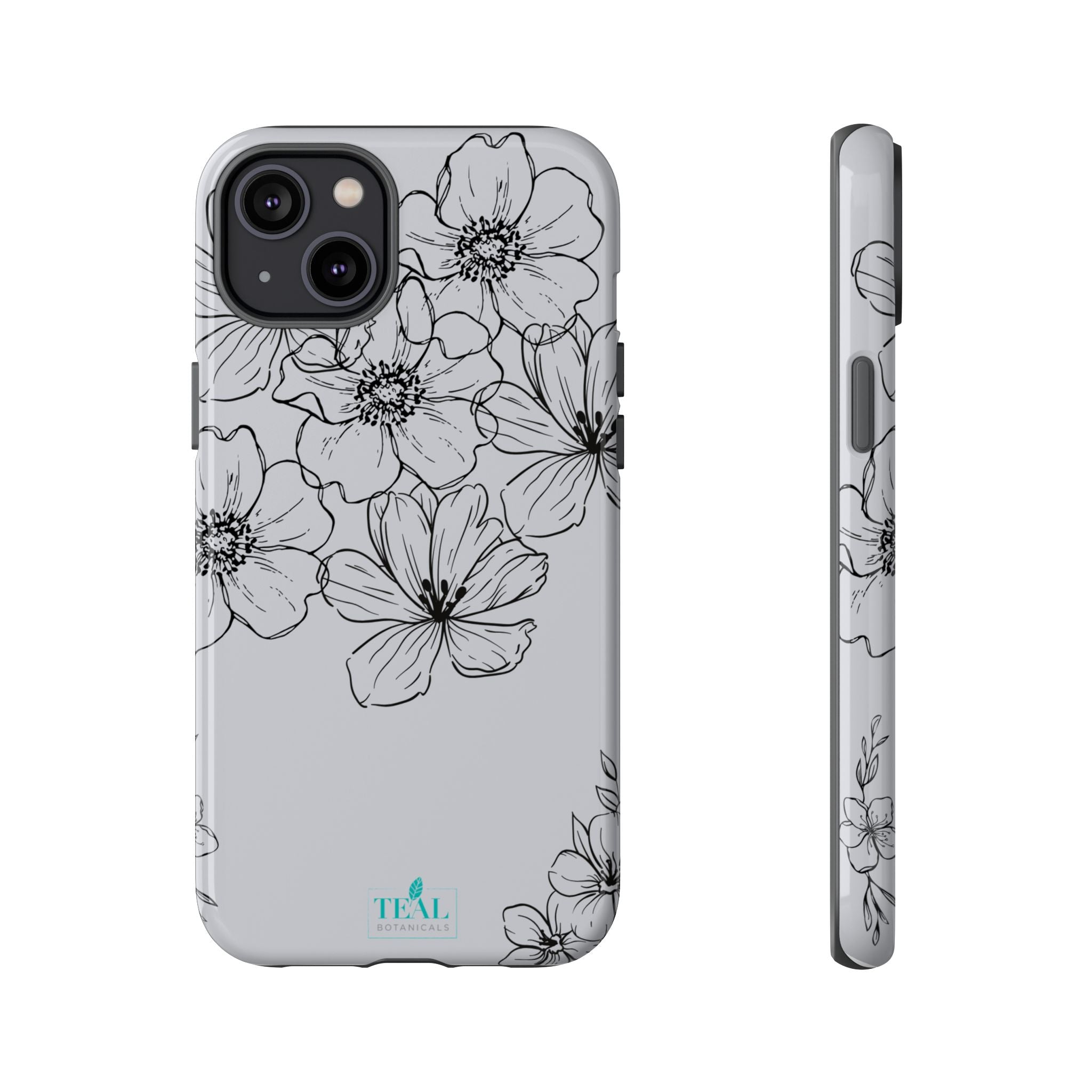Flowers in Monochrome Phone Case Pink for Iphone and Android