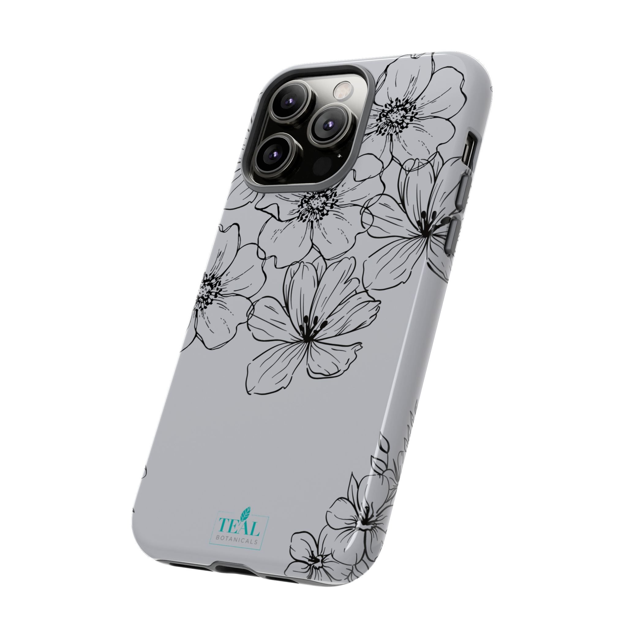 Flowers in Monochrome Phone Case Pink for Iphone and Android