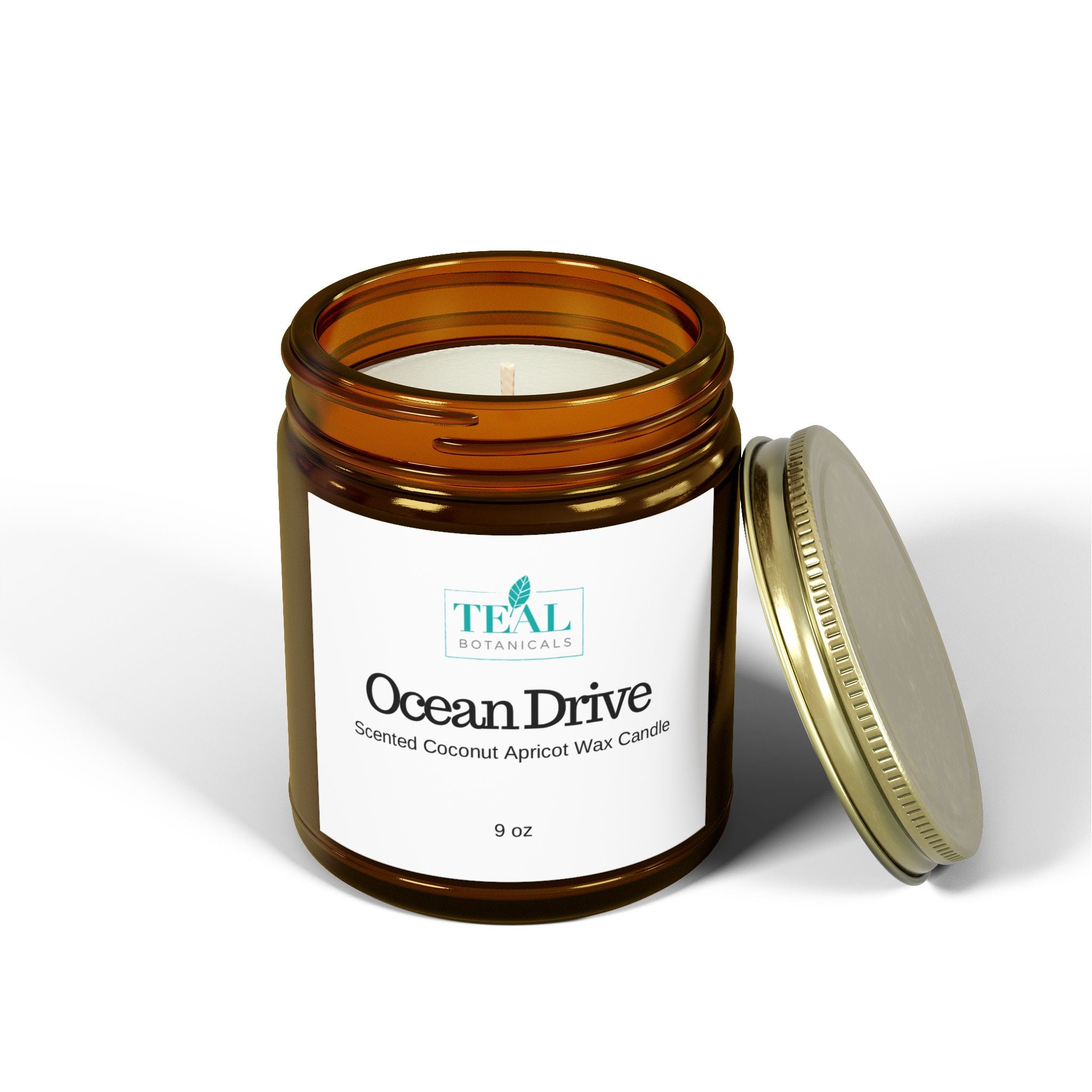 Ocean Drive Scented Candles, Coconut Apricot Wax (4oz, 9oz)