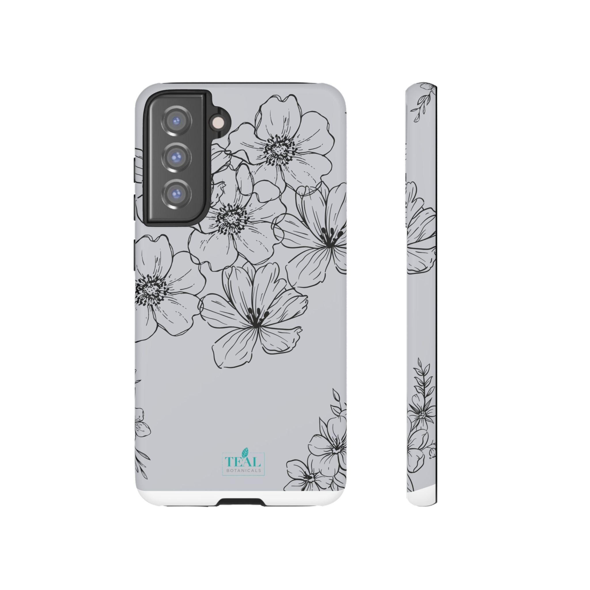 Flowers in Monochrome Phone Case Pink for Iphone and Android