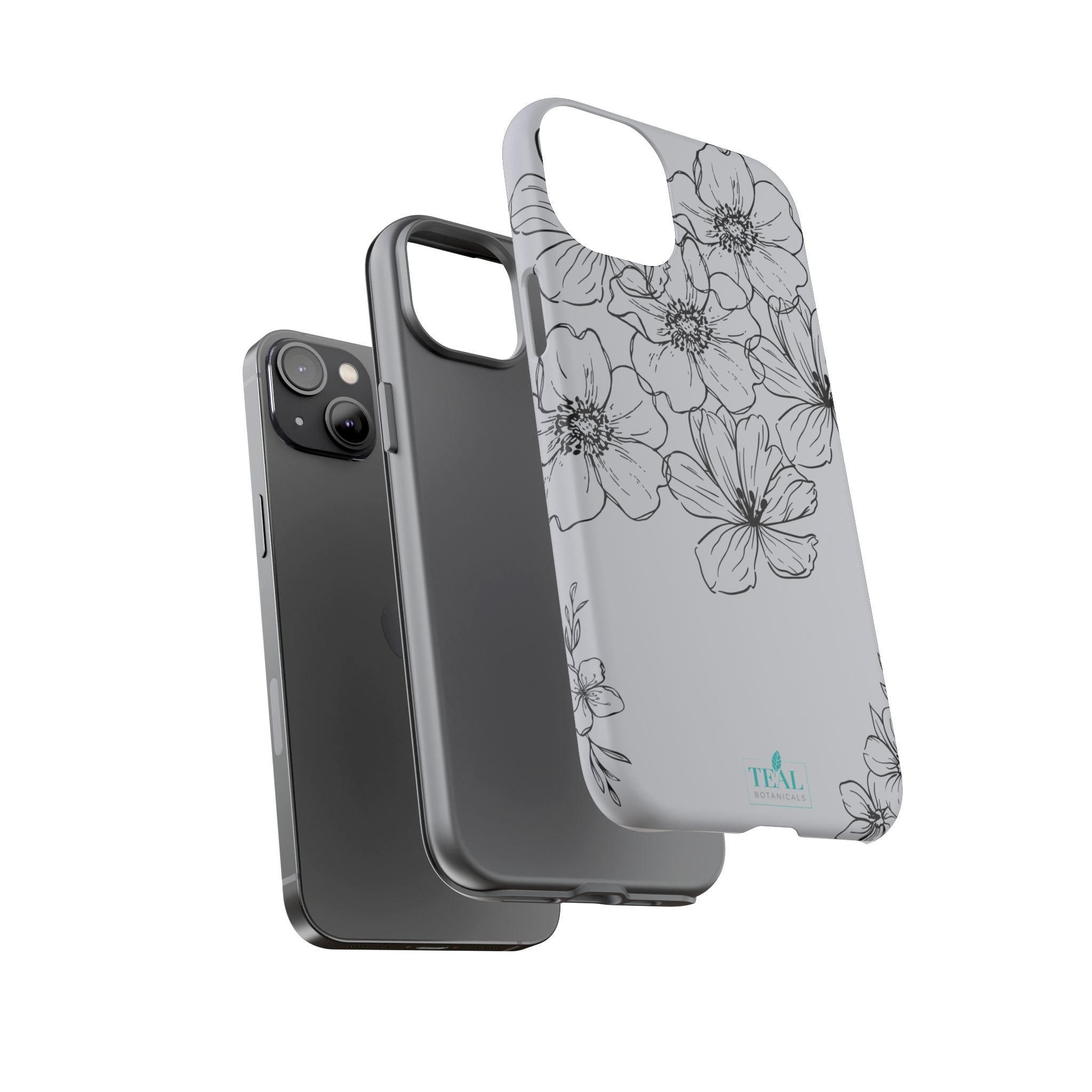 Flowers in Monochrome Phone Case Pink for Iphone and Android