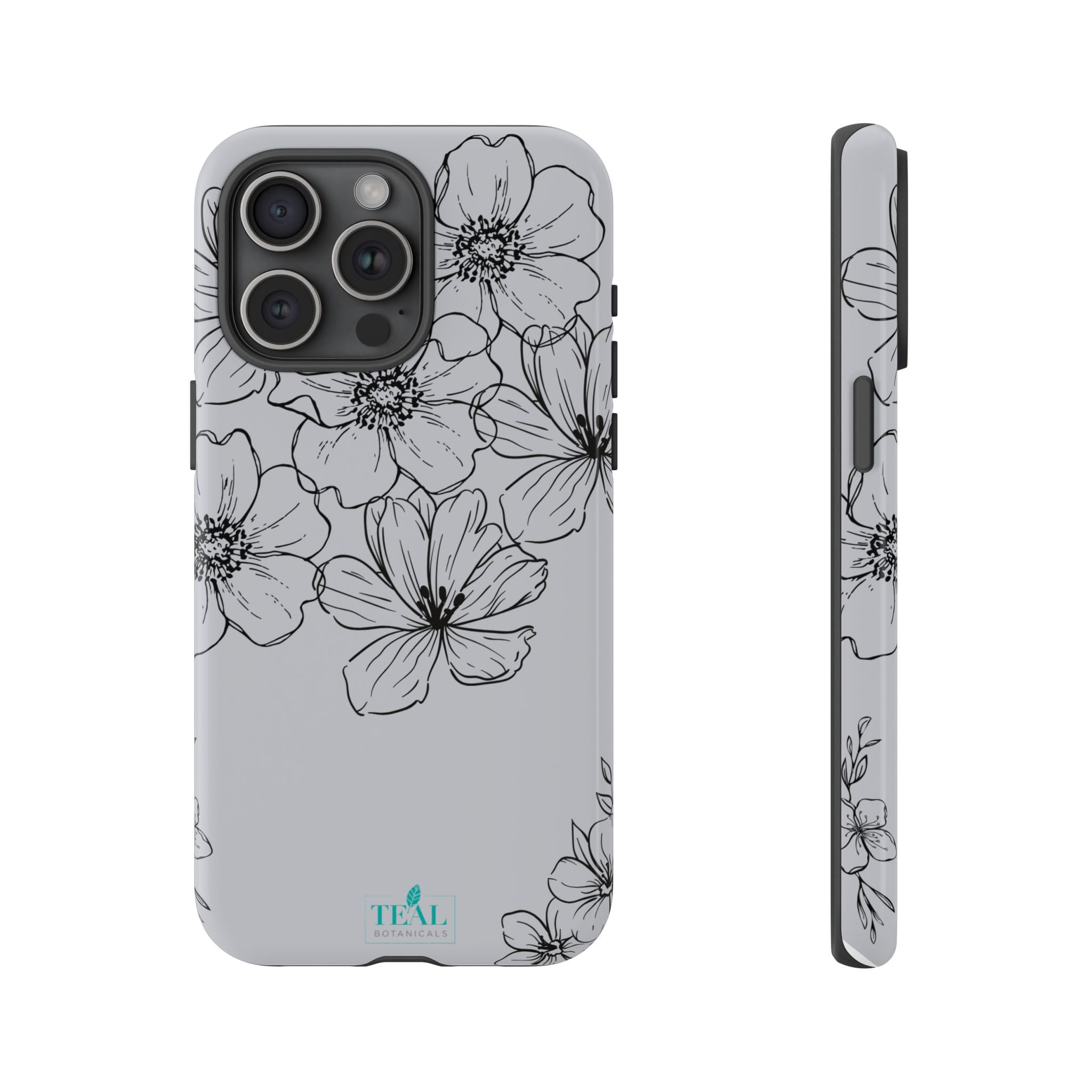 Flowers in Monochrome Phone Case Pink for Iphone and Android
