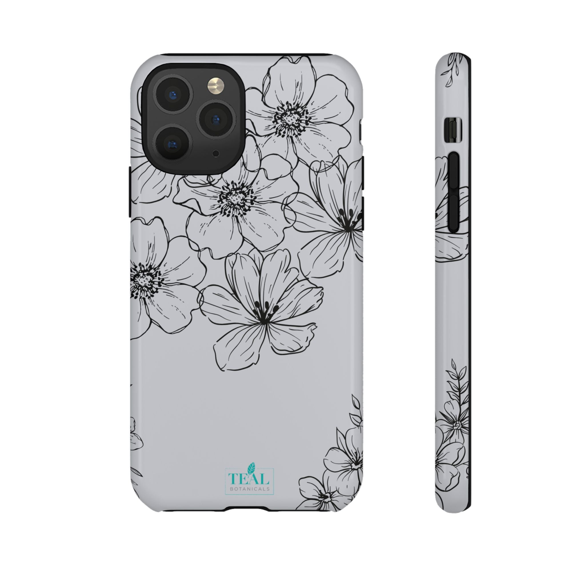 Flowers in Monochrome Phone Case Pink for Iphone and Android