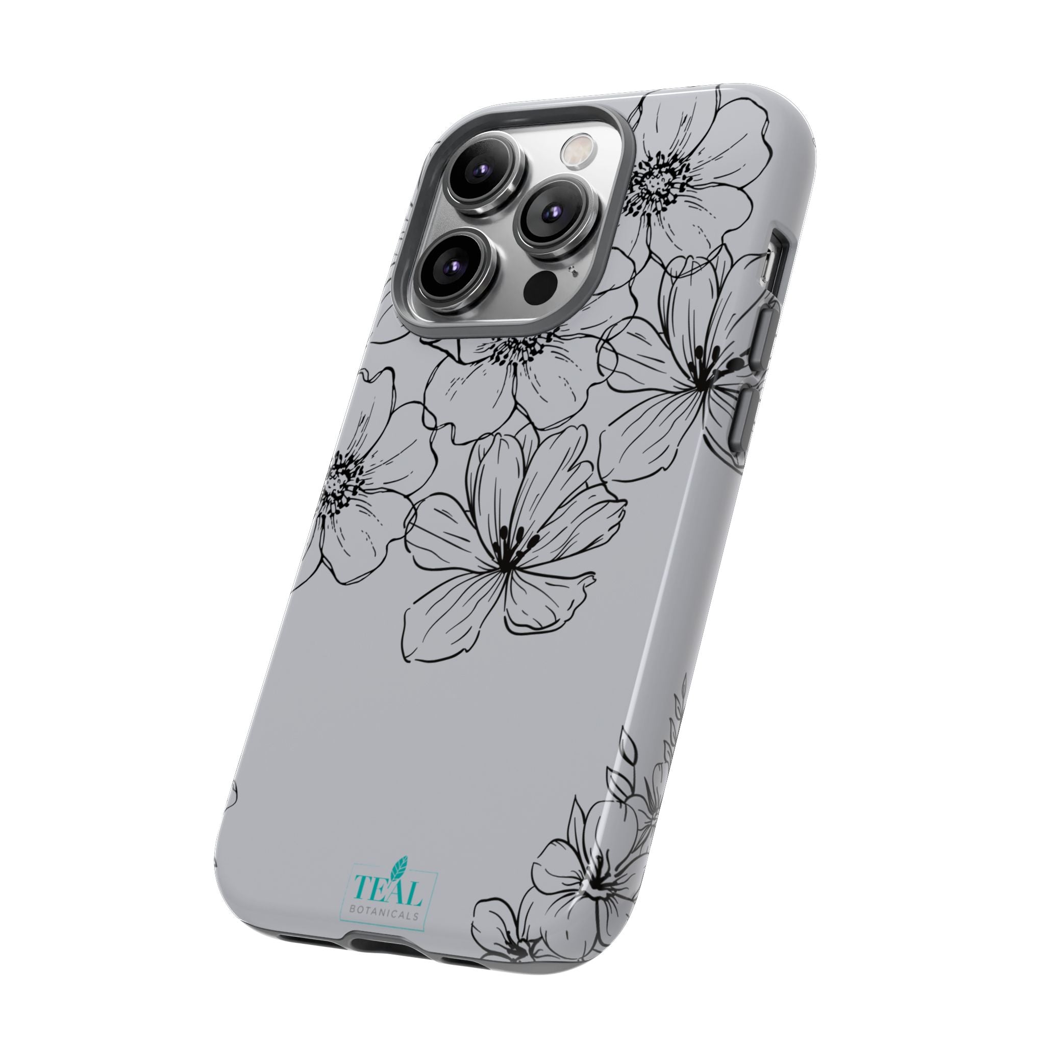 Flowers in Monochrome Phone Case Pink for Iphone and Android