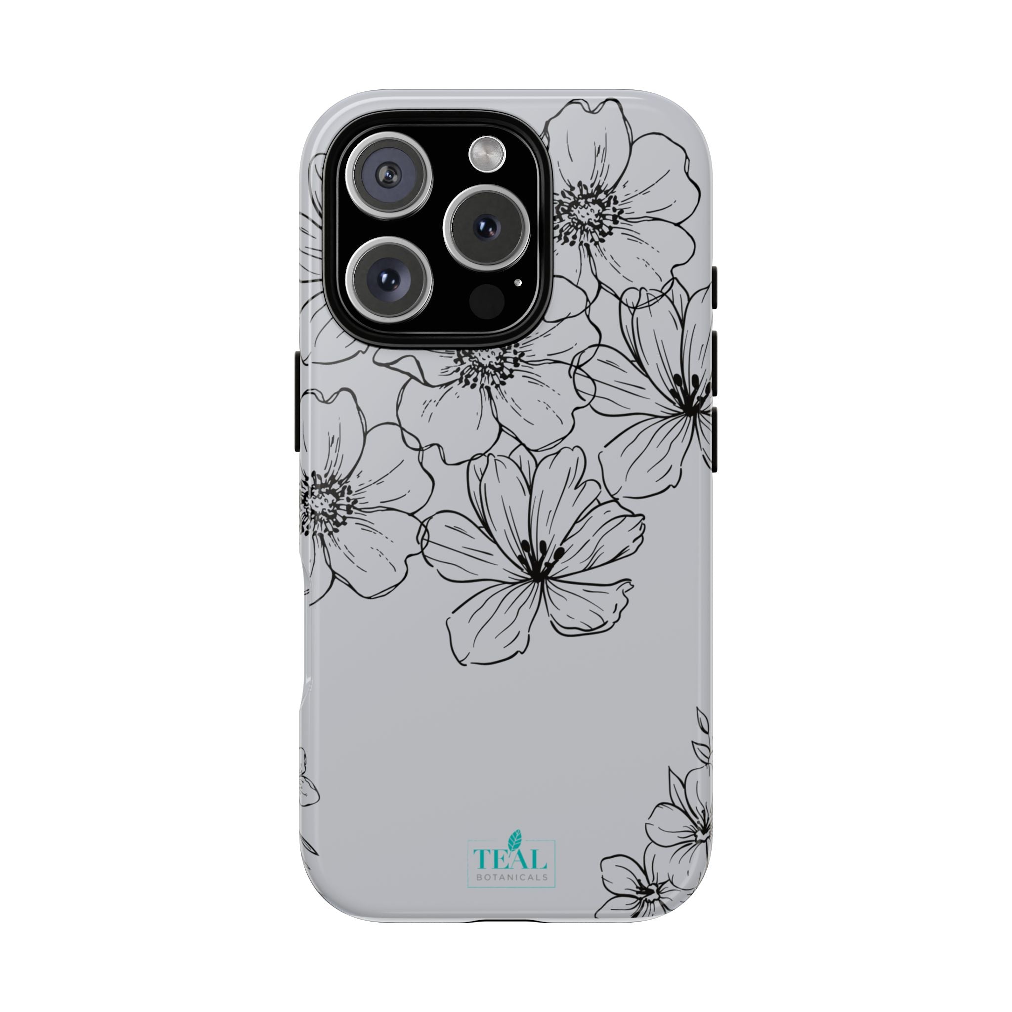 Flowers in Monochrome Phone Case Pink for Iphone and Android