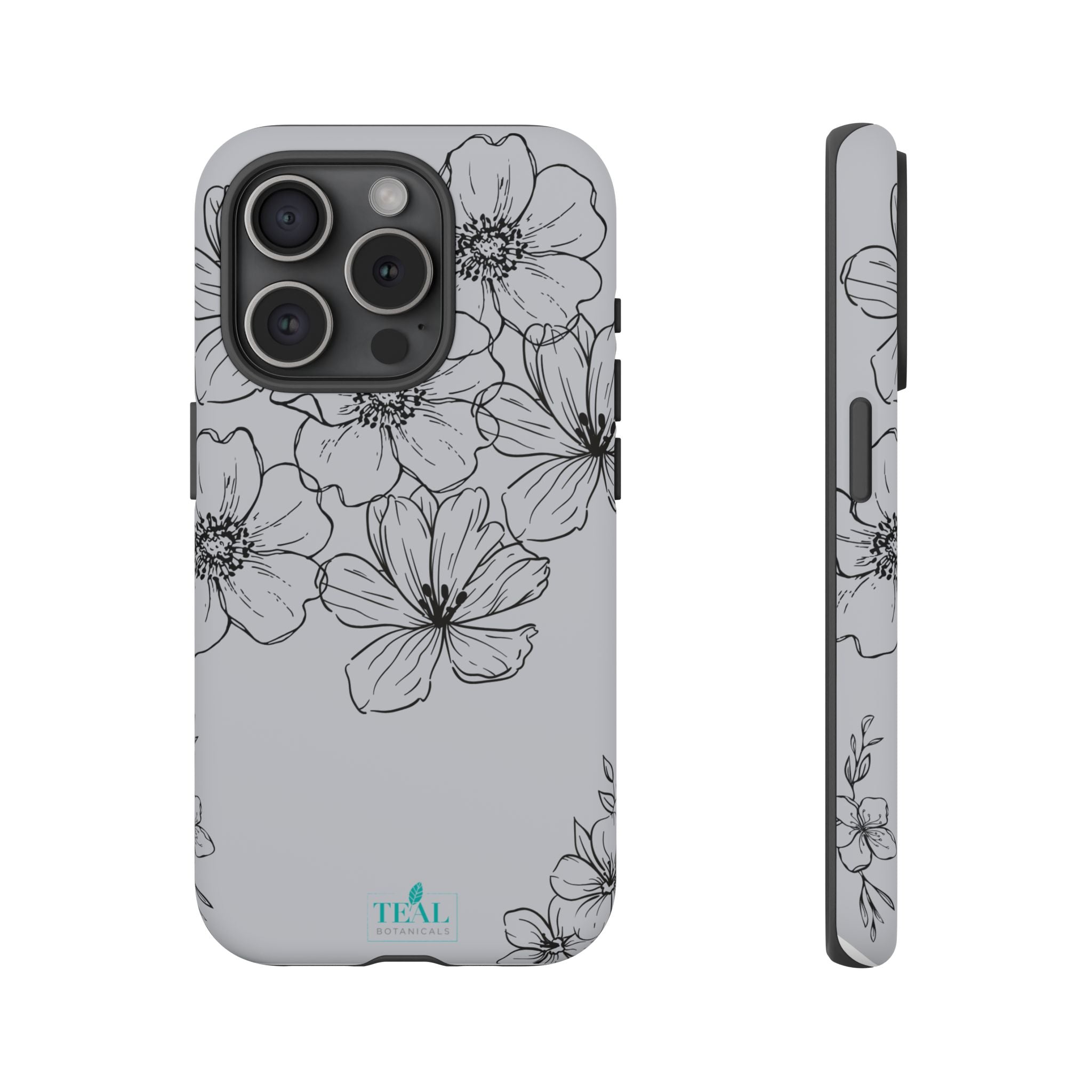 Flowers in Monochrome Phone Case Pink for Iphone and Android