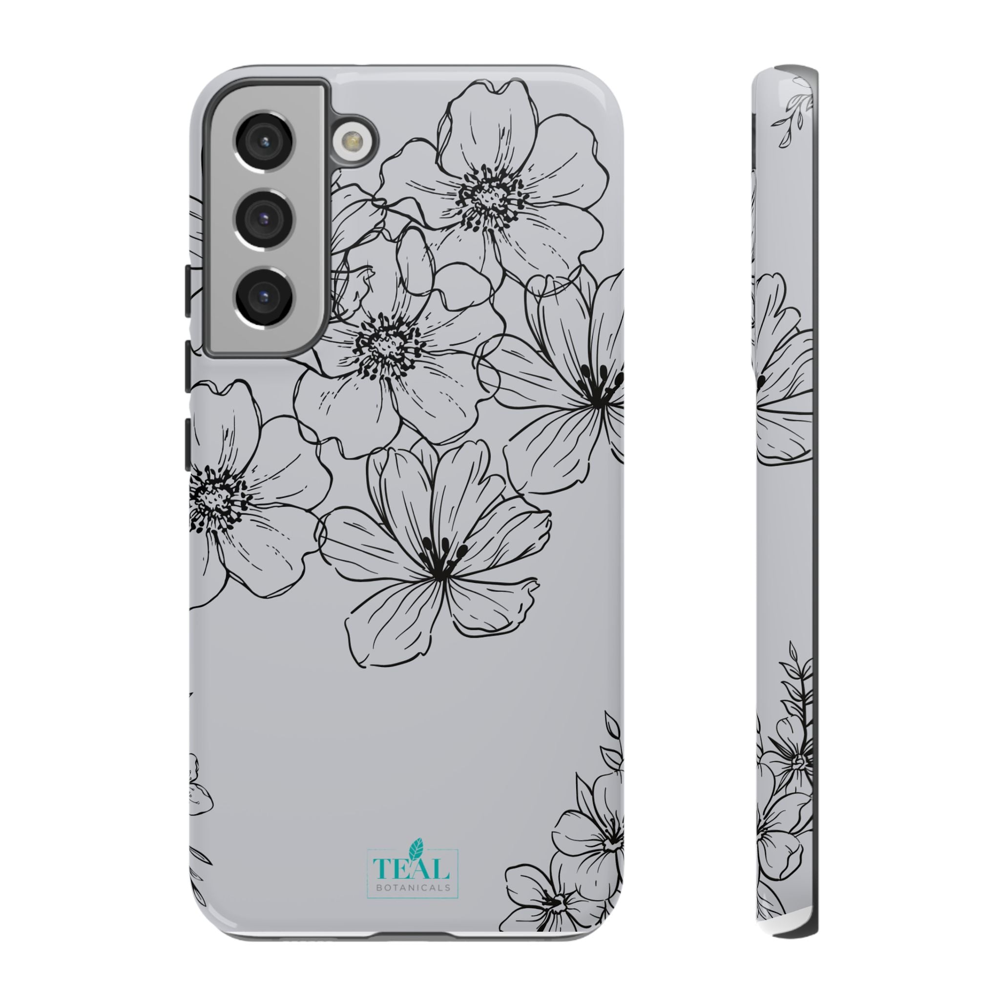 Flowers in Monochrome Phone Case Pink for Iphone and Android