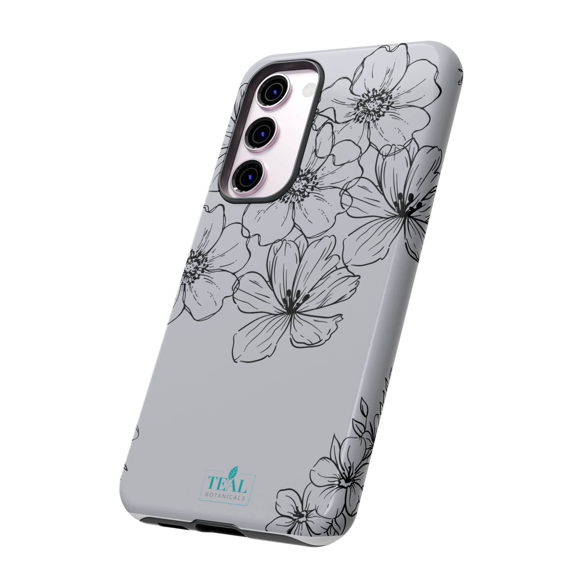 Flowers in Monochrome Phone Case Pink for Iphone and Android
