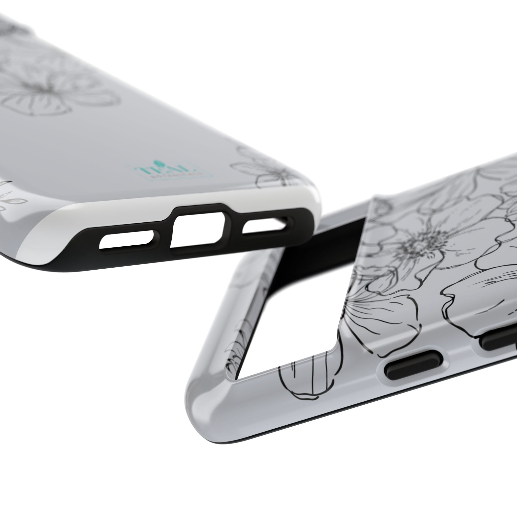 Flowers in Monochrome Phone Case Pink for Iphone and Android