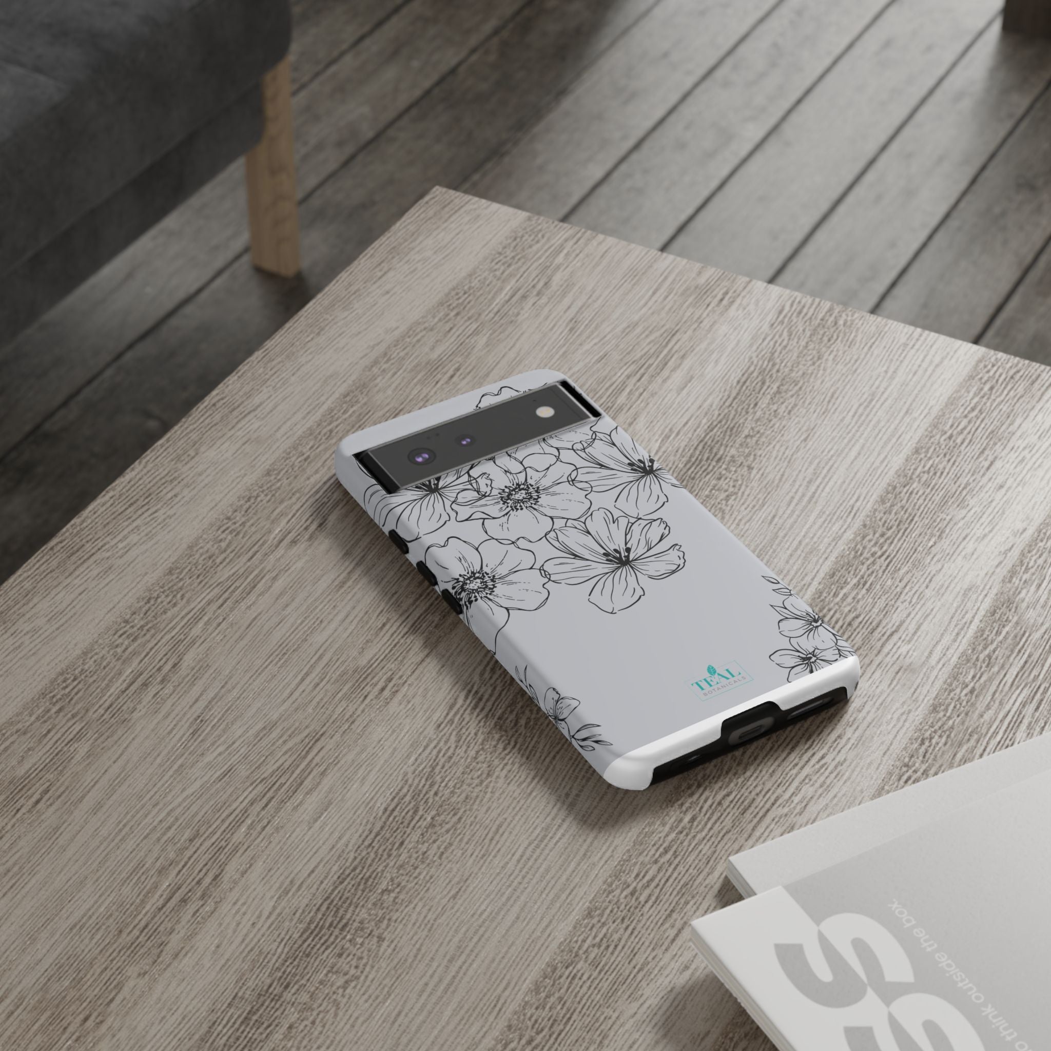 Flowers in Monochrome Phone Case Pink for Iphone and Android