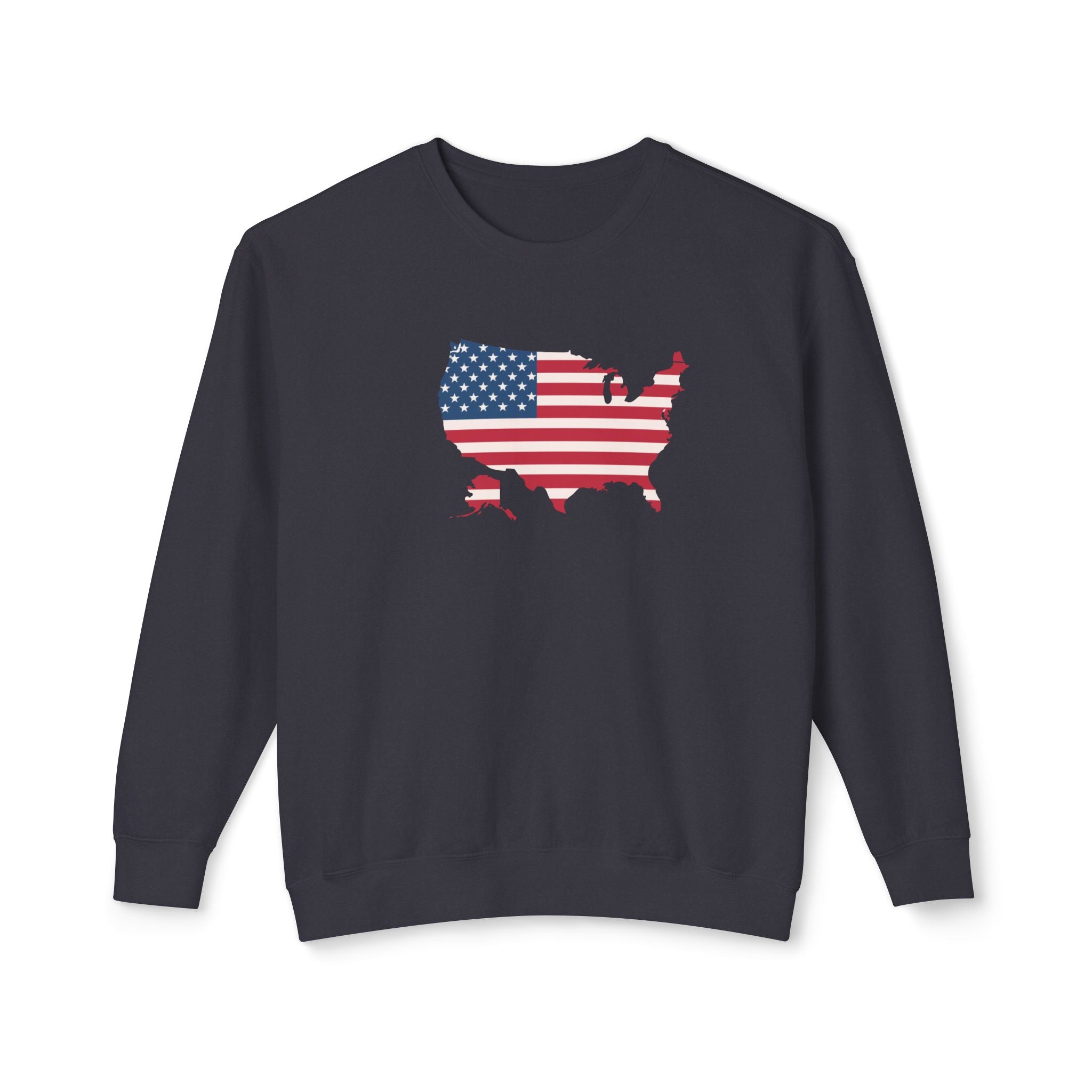 USA Flag Unisex Lightweight Crewneck Sweatshirt