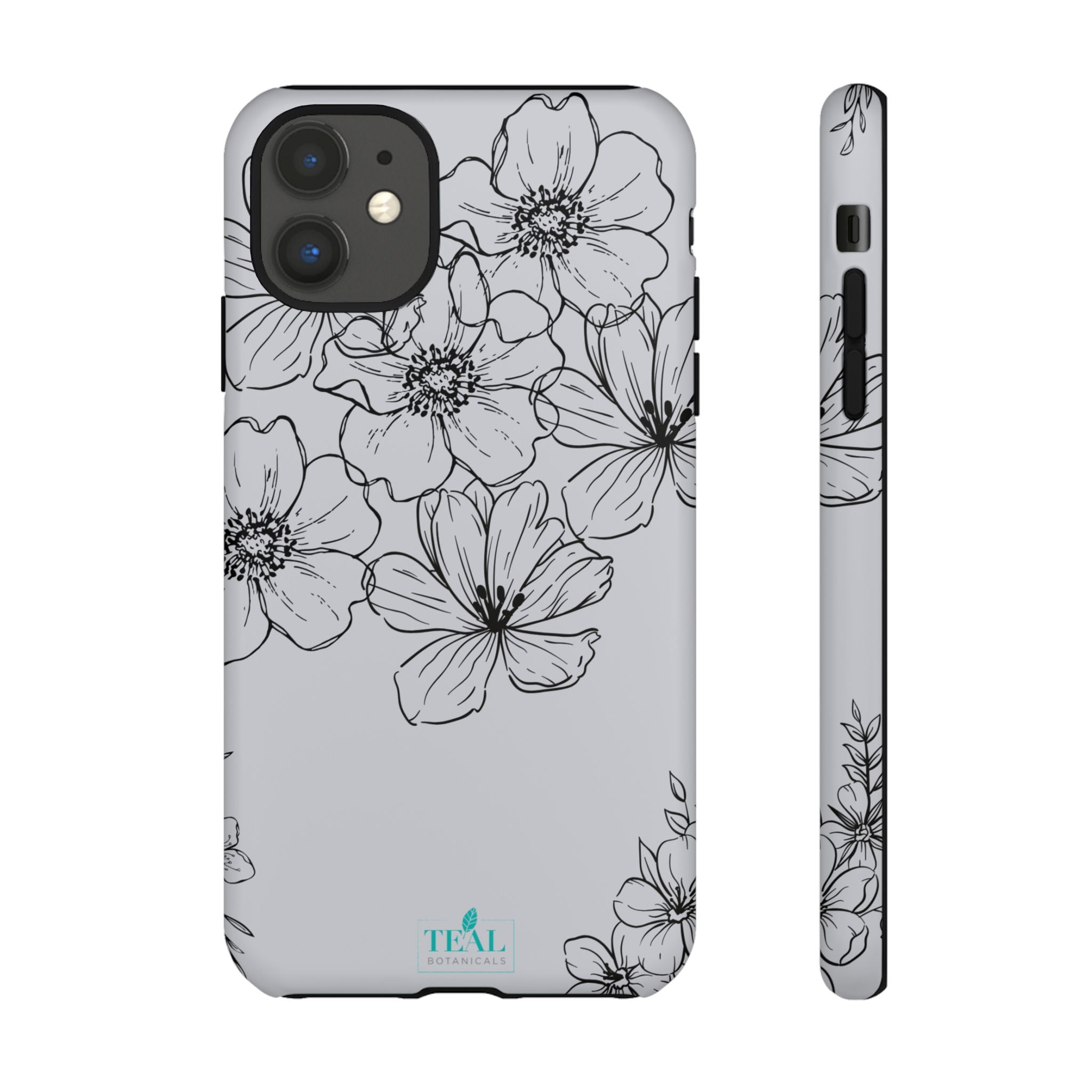 Flowers in Monochrome Phone Case Pink for Iphone and Android