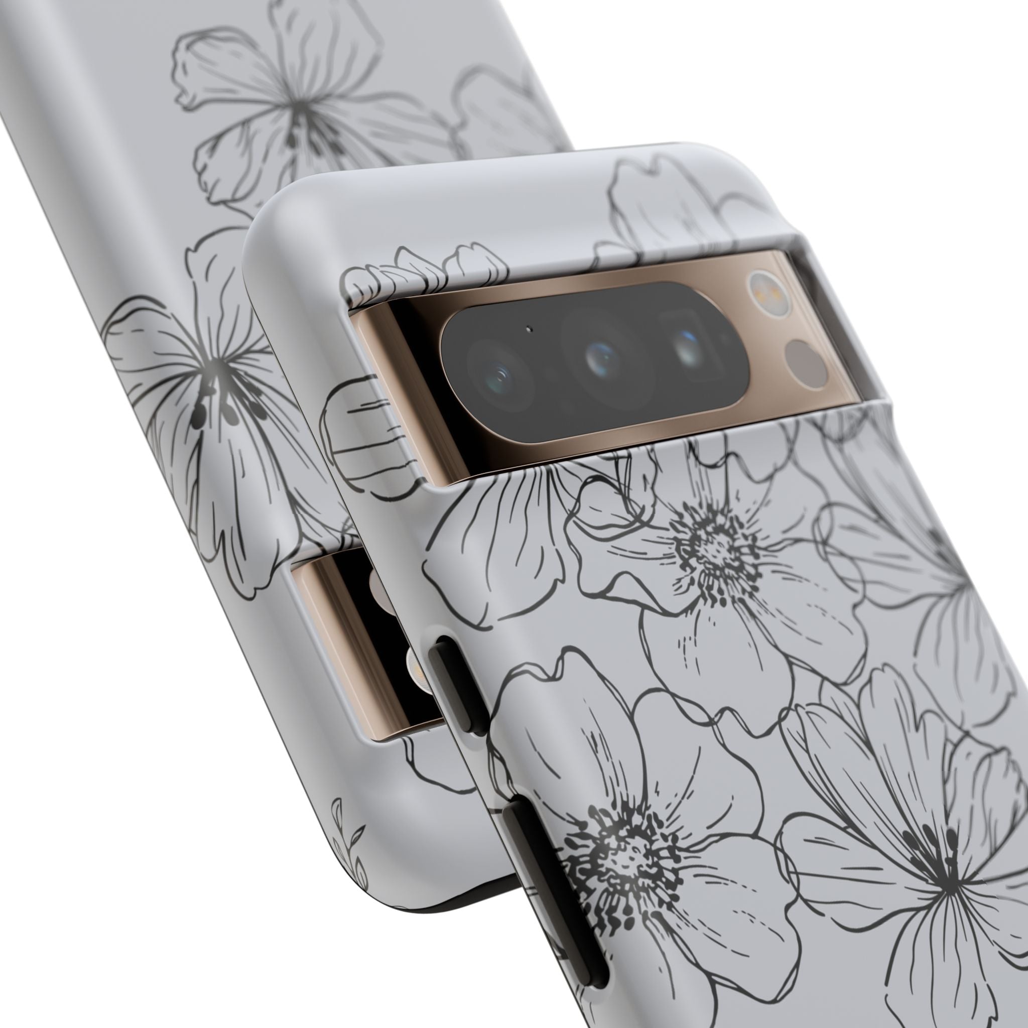 Flowers in Monochrome Phone Case Pink for Iphone and Android