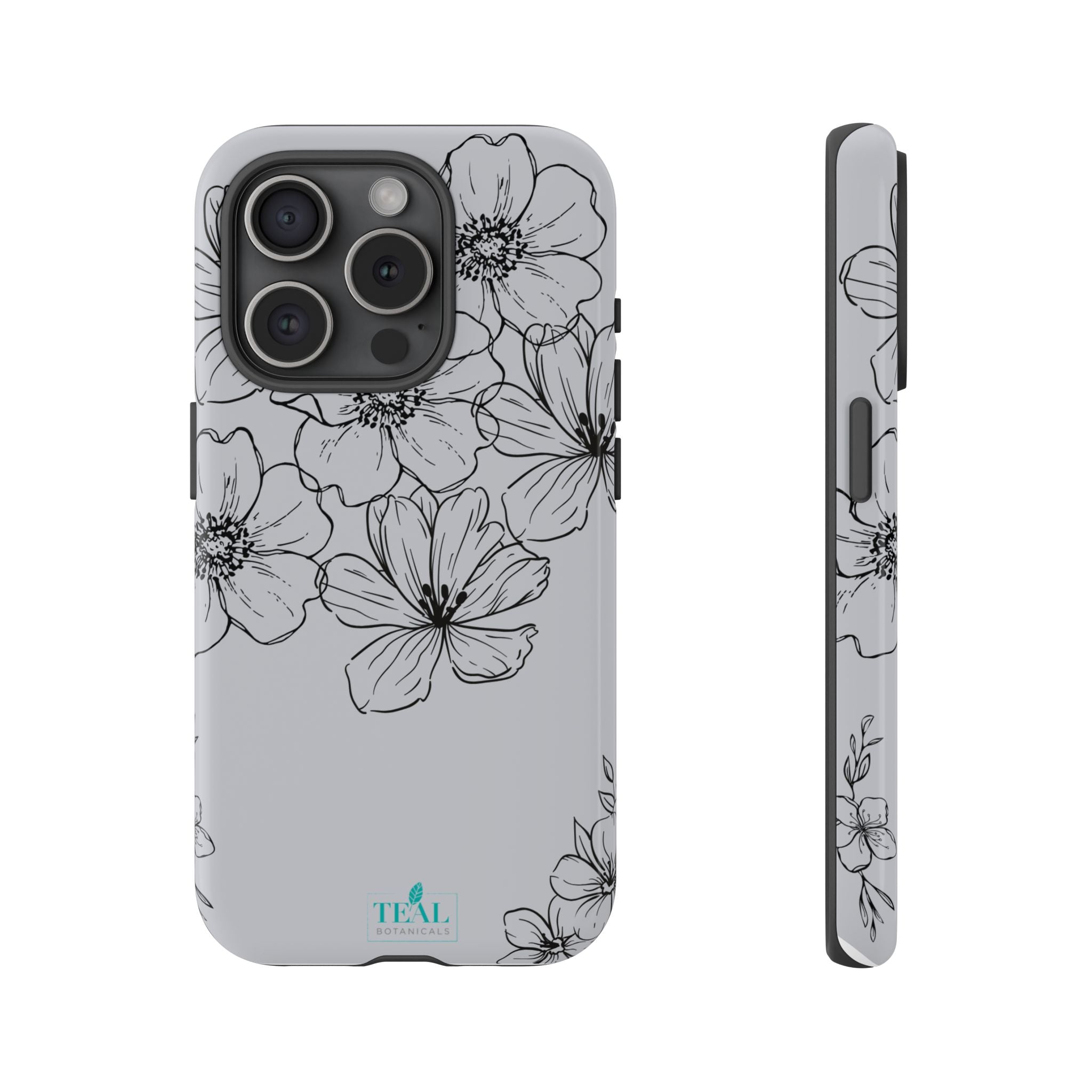 Flowers in Monochrome Phone Case Pink for Iphone and Android