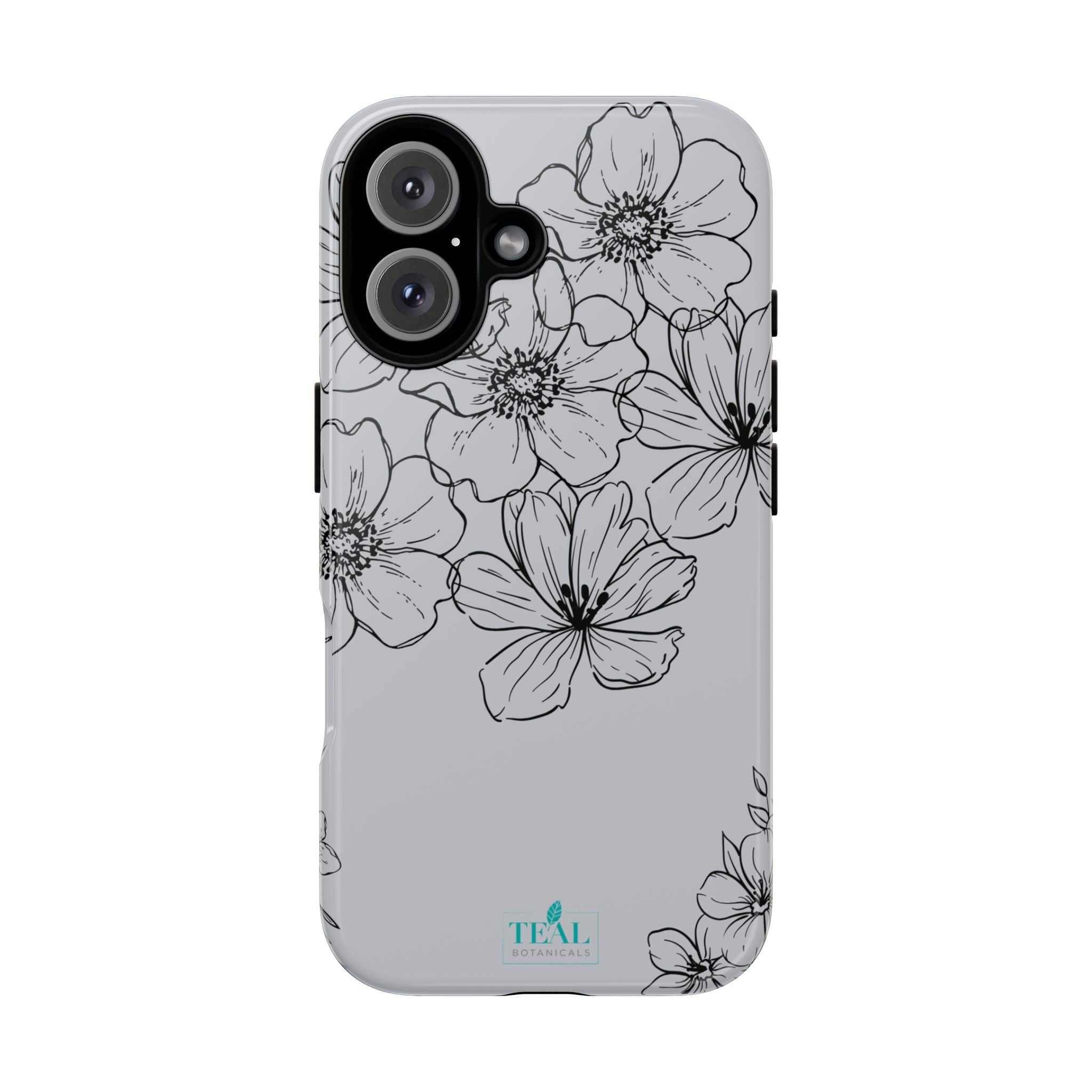 Flowers in Monochrome Phone Case Pink for Iphone and Android