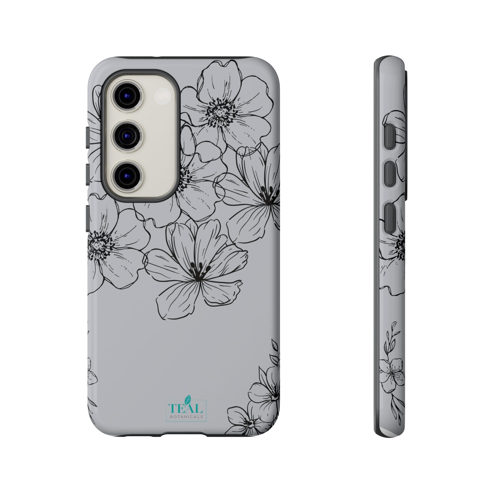 Flowers in Monochrome Phone Case Pink for Iphone and Android