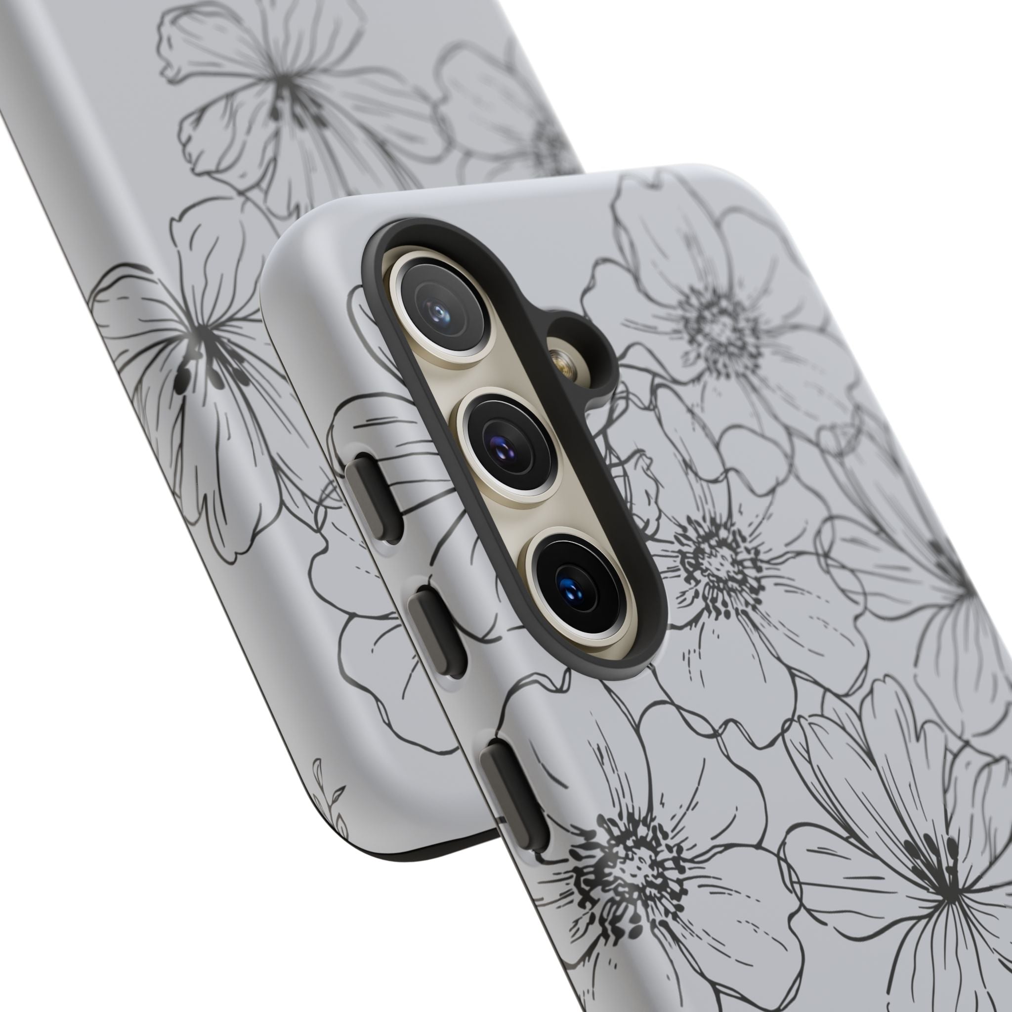 Flowers in Monochrome Phone Case Pink for Iphone and Android