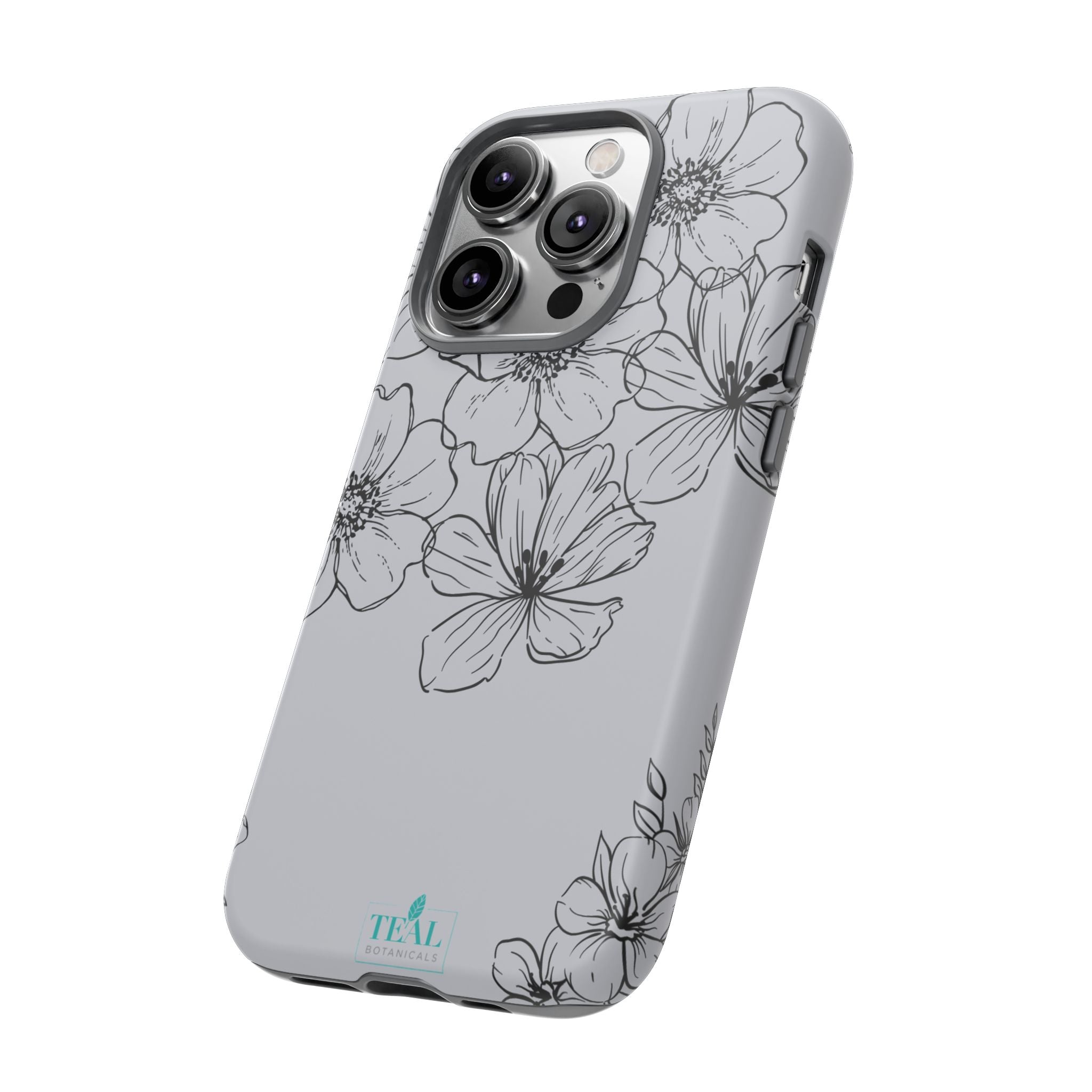 Flowers in Monochrome Phone Case Pink for Iphone and Android