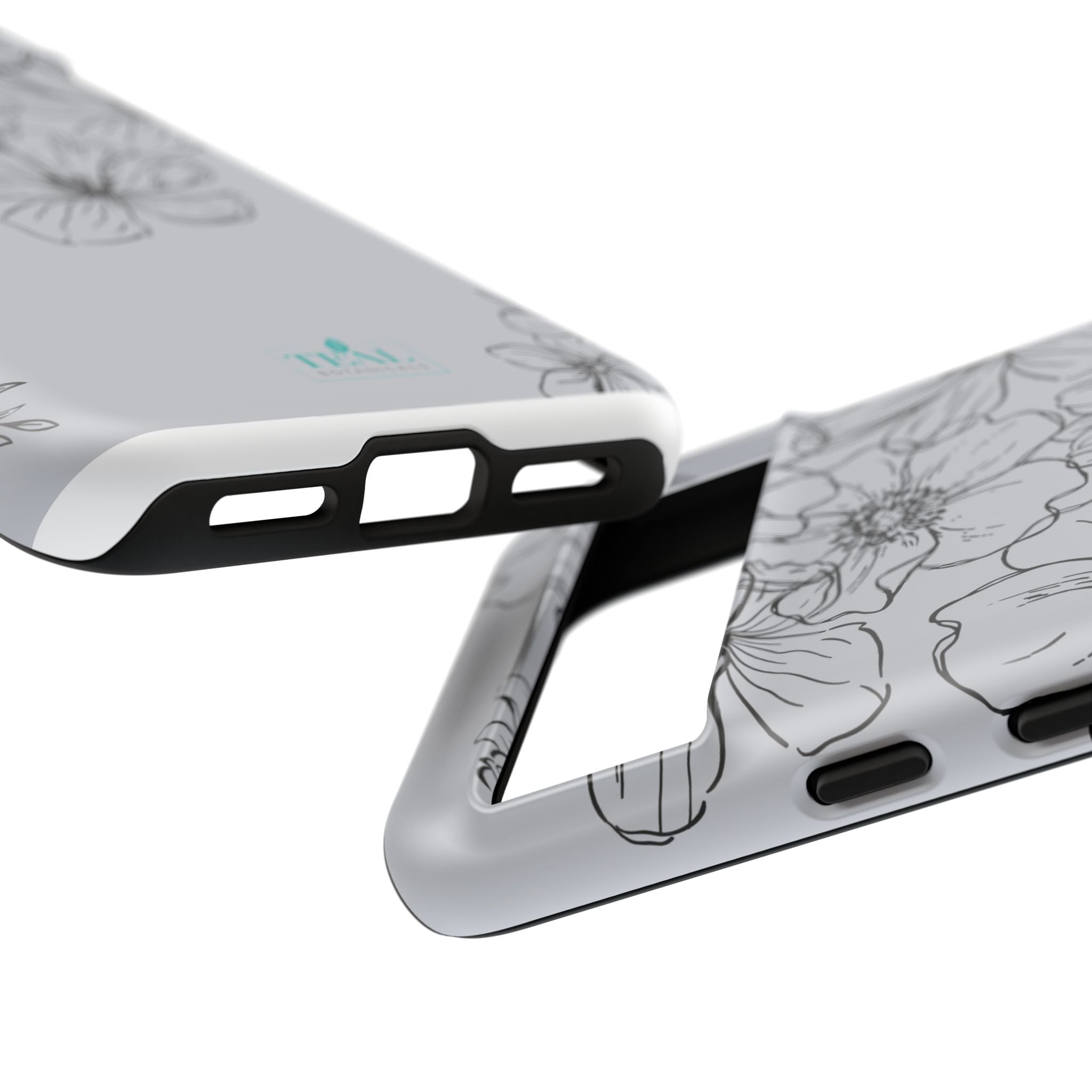 Flowers in Monochrome Phone Case Pink for Iphone and Android