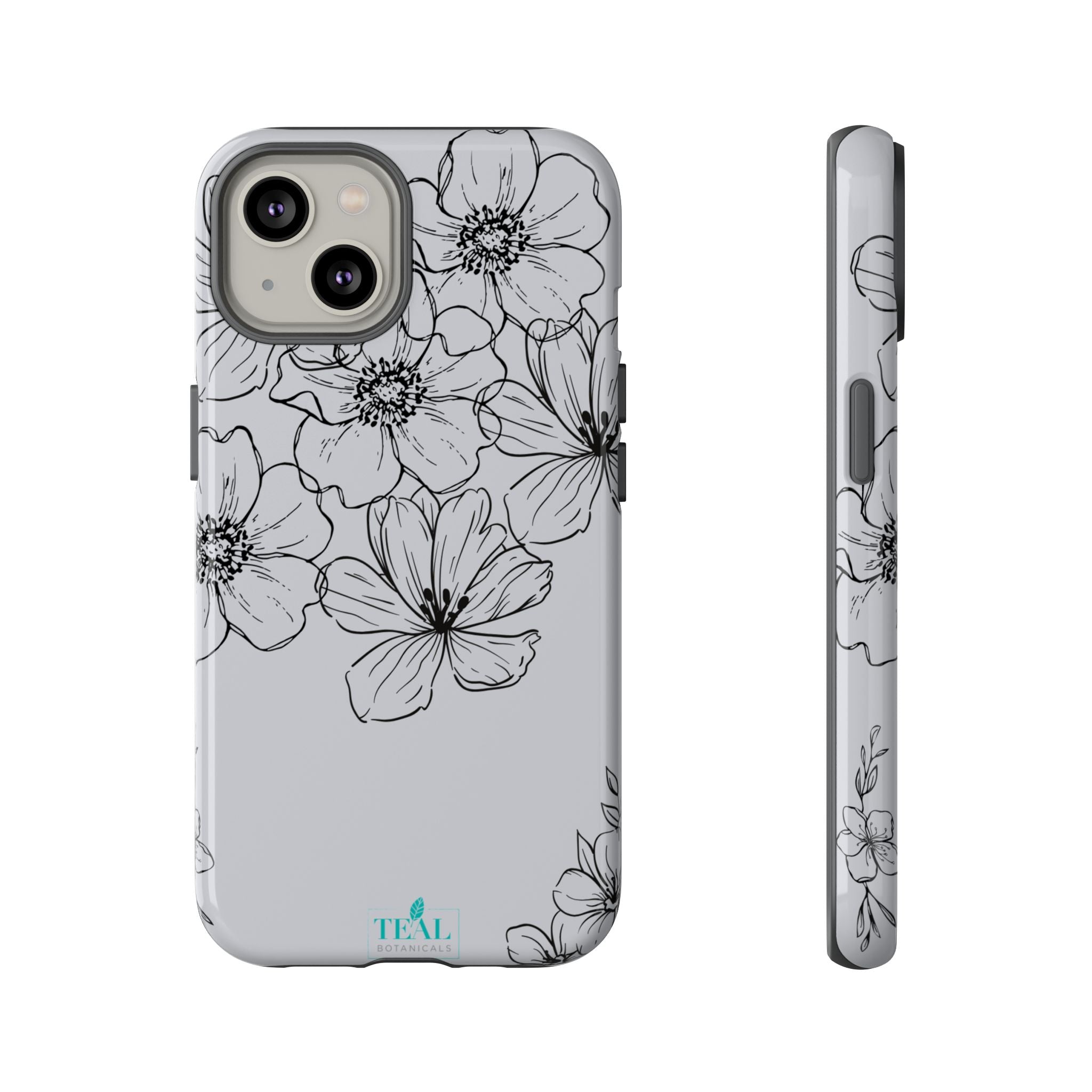 Flowers in Monochrome Phone Case Pink for Iphone and Android