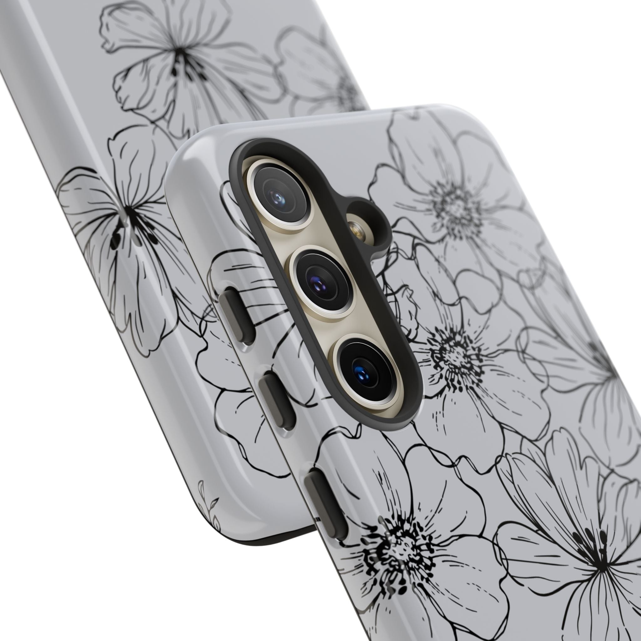 Flowers in Monochrome Phone Case Pink for Iphone and Android