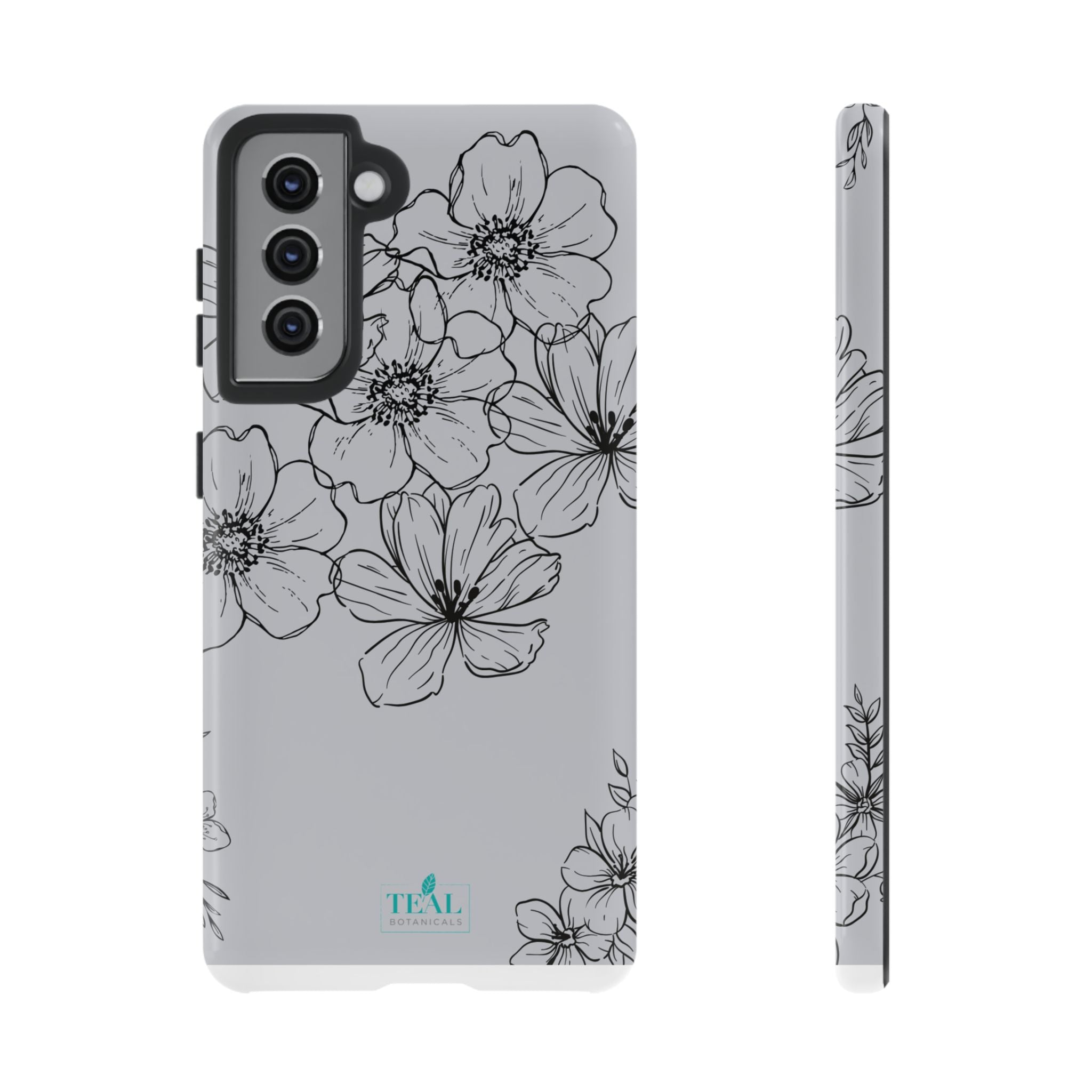 Flowers in Monochrome Phone Case Pink for Iphone and Android
