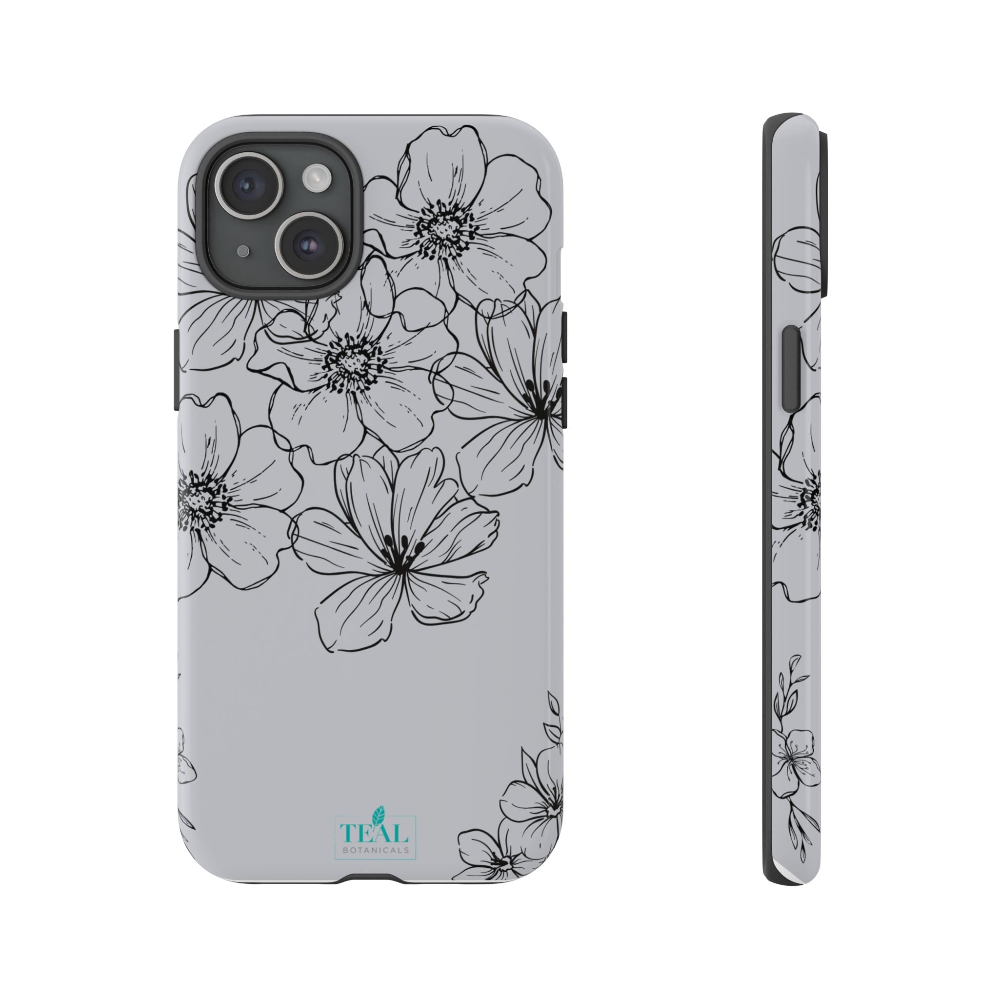 Flowers in Monochrome Phone Case Pink for Iphone and Android