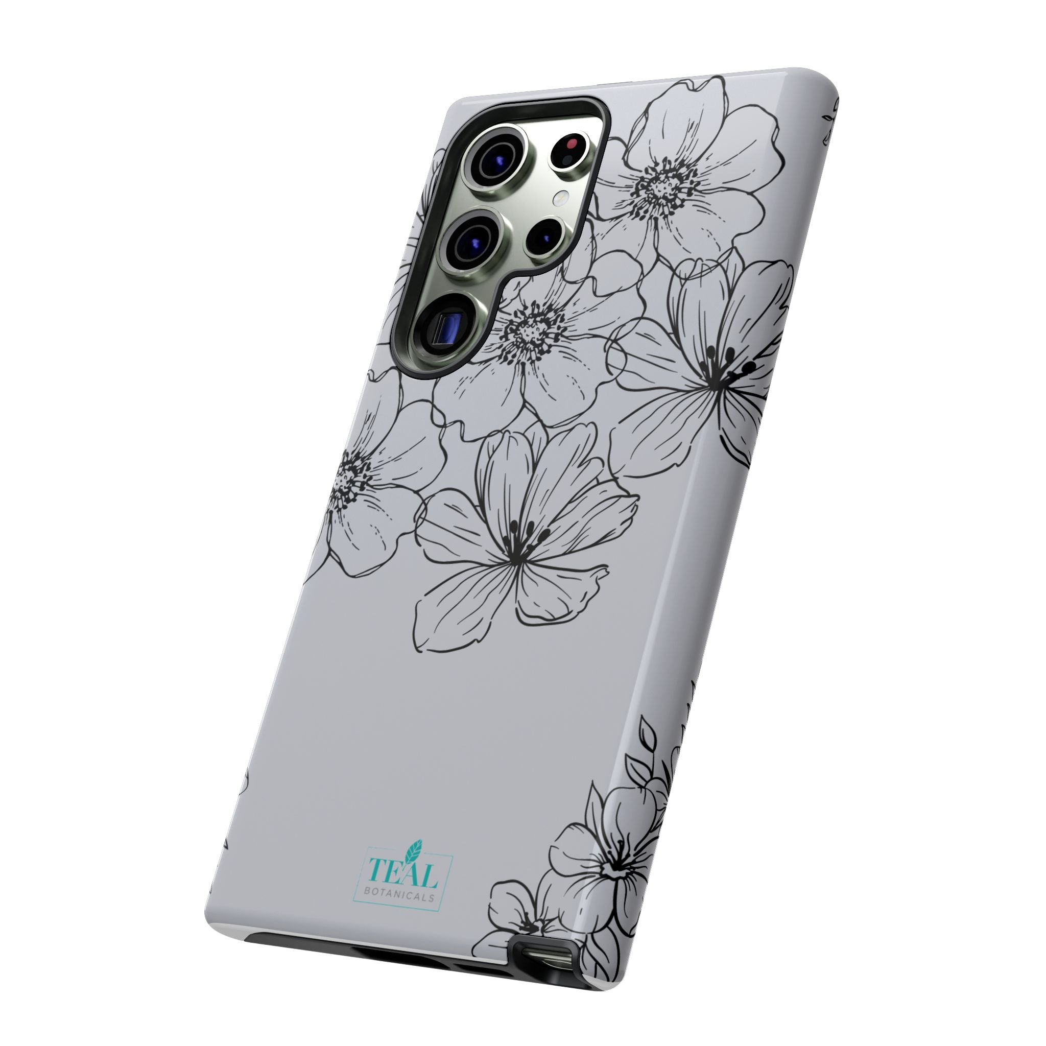 Flowers in Monochrome Phone Case Pink for Iphone and Android