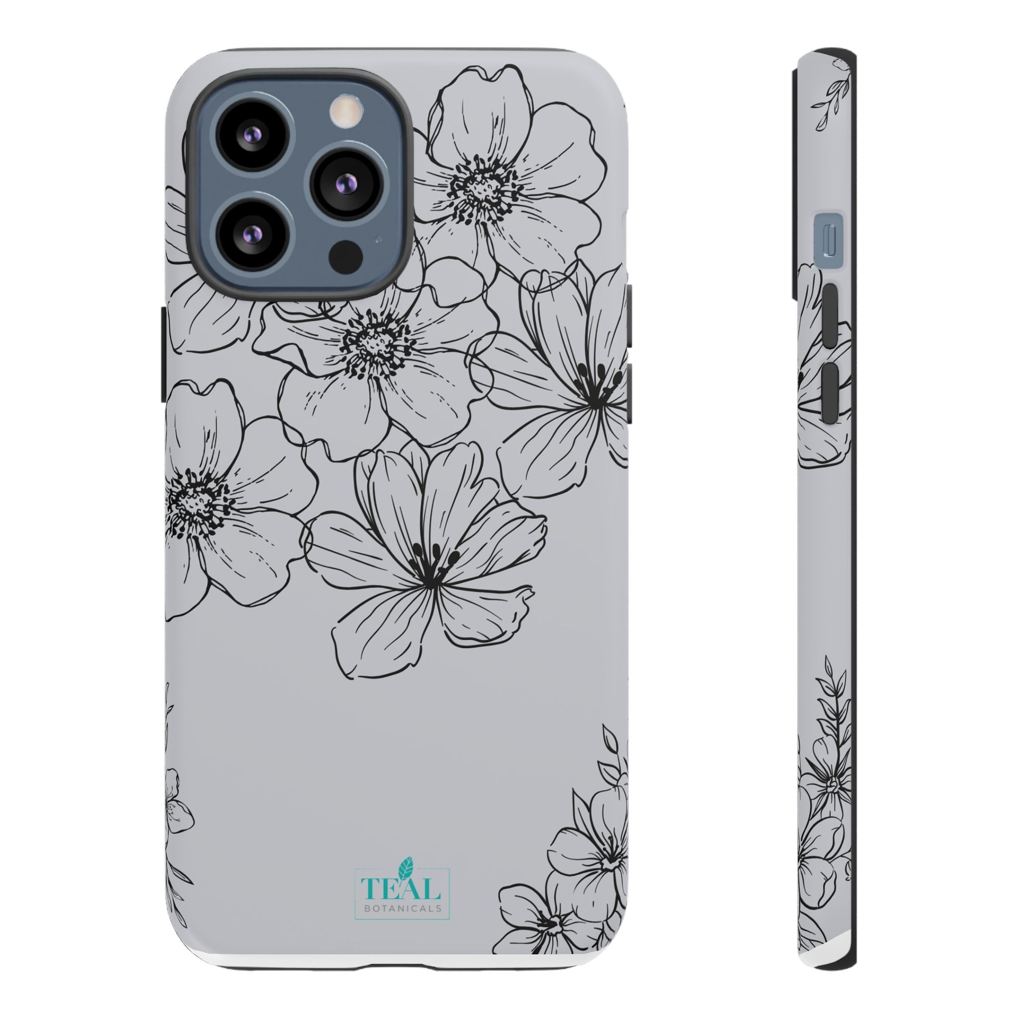 Flowers in Monochrome Phone Case Pink for Iphone and Android