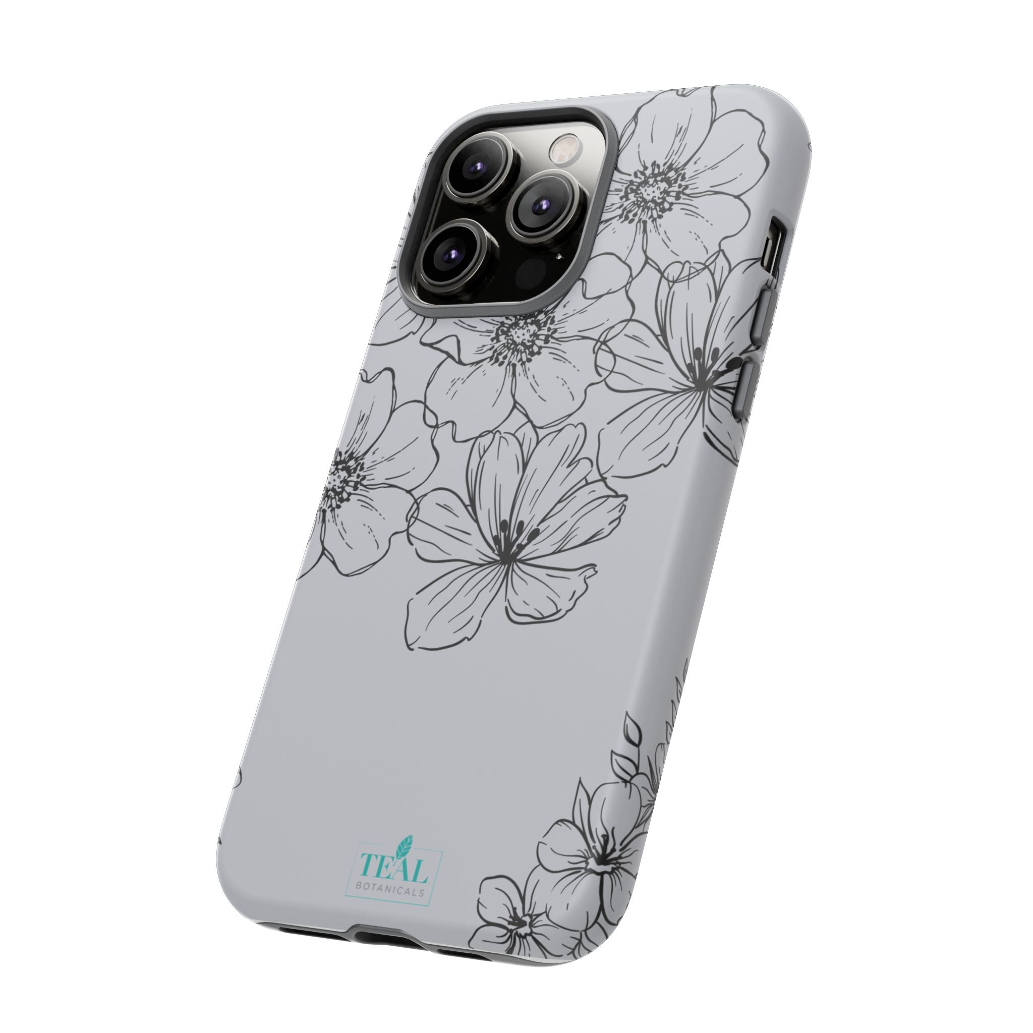 Flowers in Monochrome Phone Case Pink for Iphone and Android