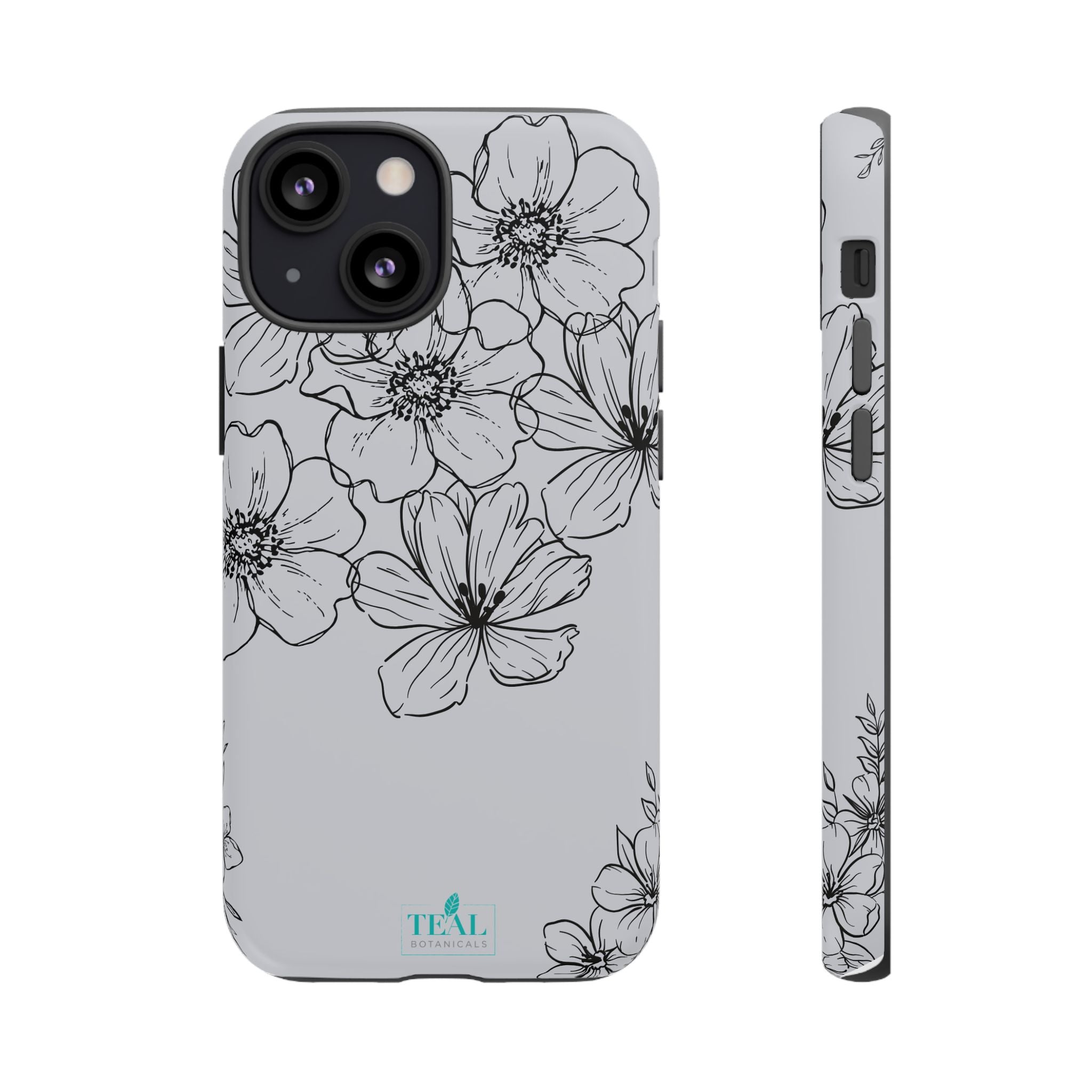 Flowers in Monochrome Phone Case Pink for Iphone and Android
