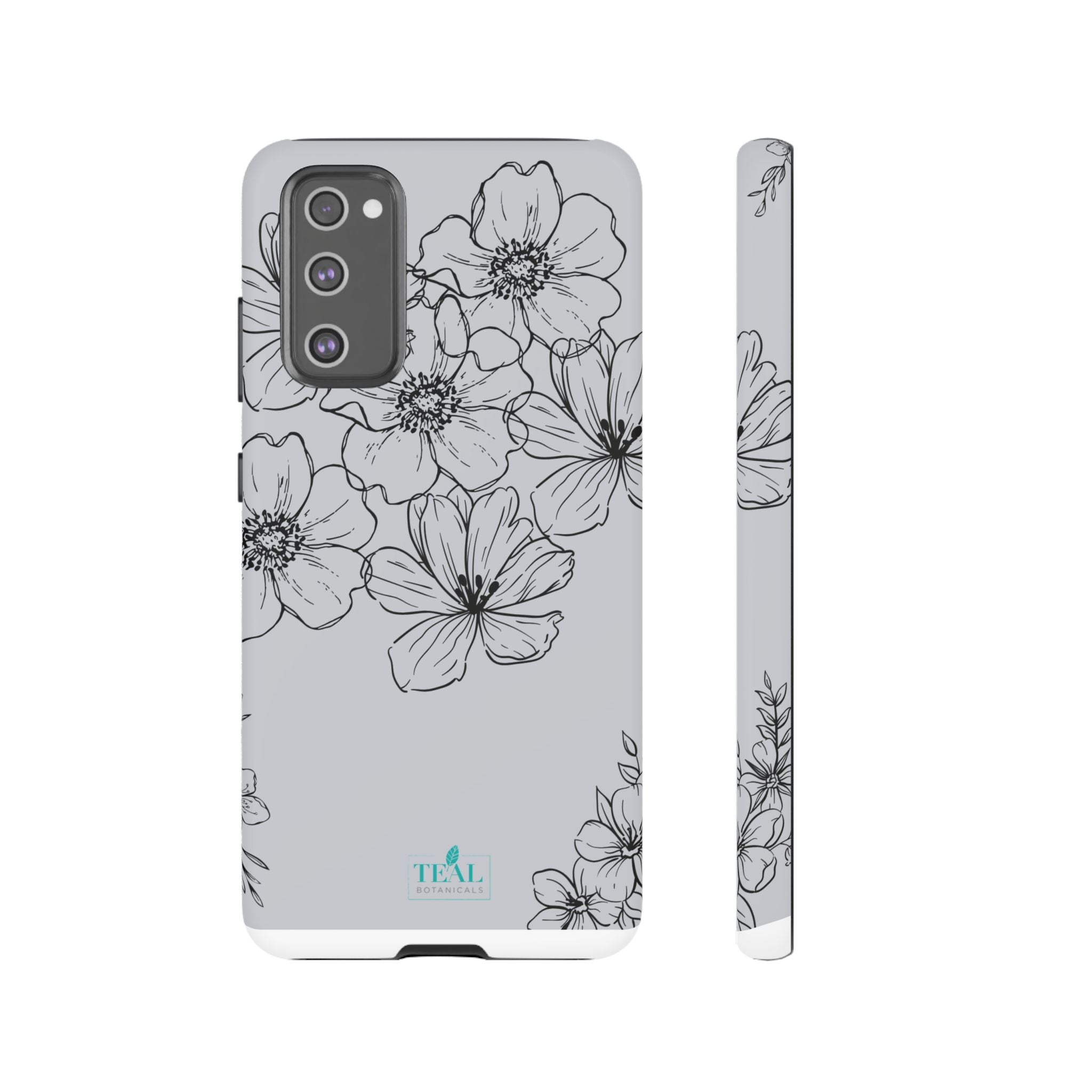 Flowers in Monochrome Phone Case Pink for Iphone and Android
