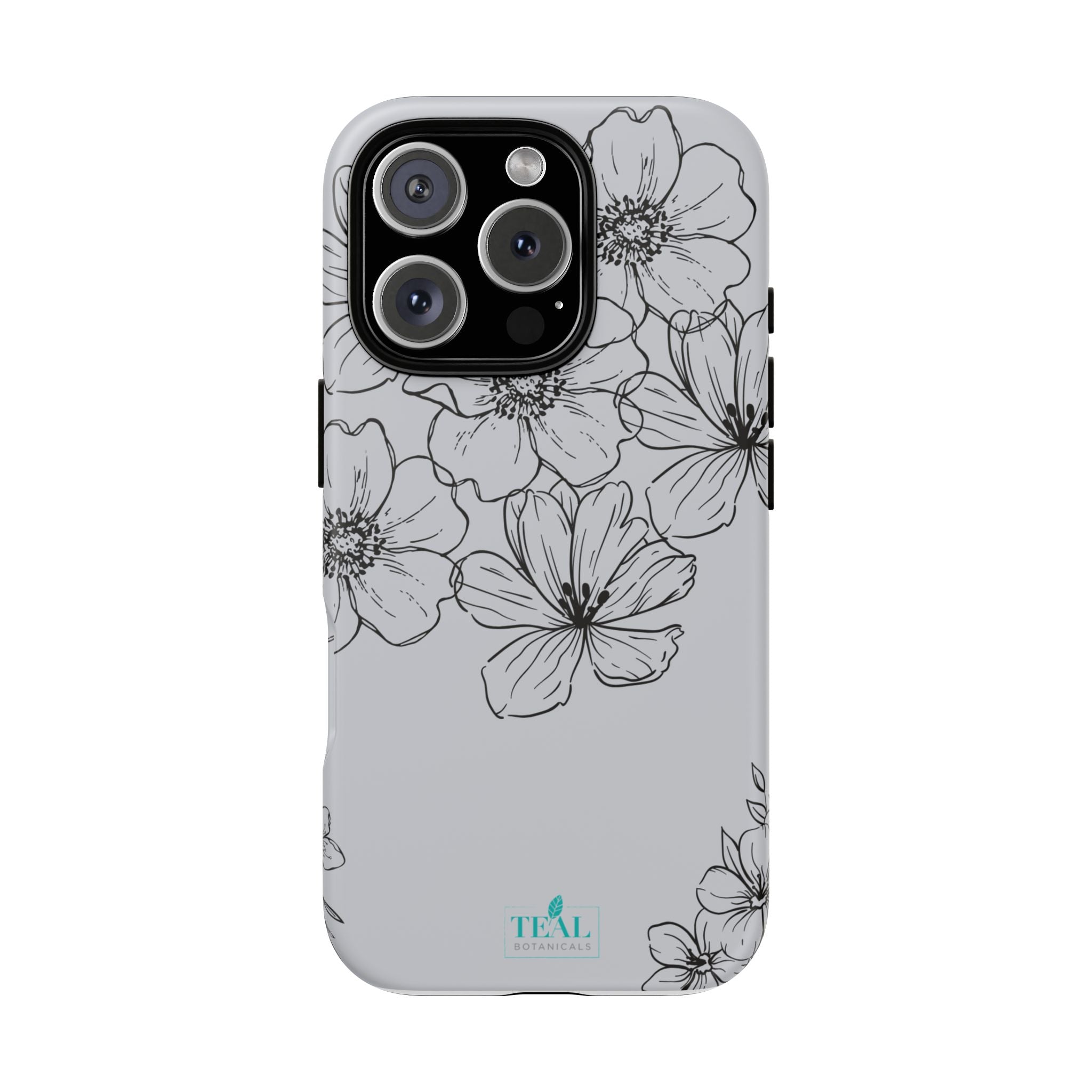 Flowers in Monochrome Phone Case Pink for Iphone and Android