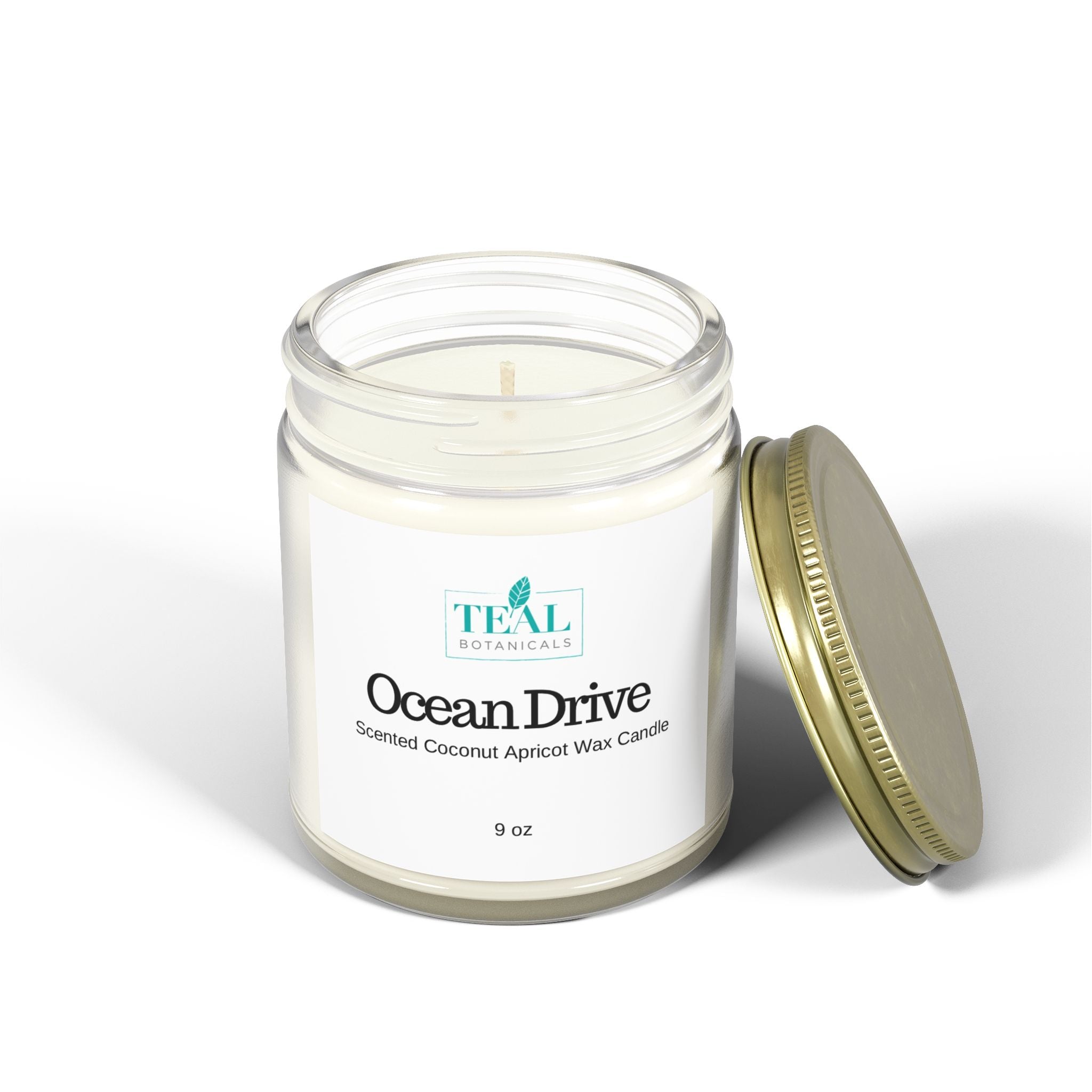 Ocean Drive Scented Candles, Coconut Apricot Wax (4oz, 9oz)