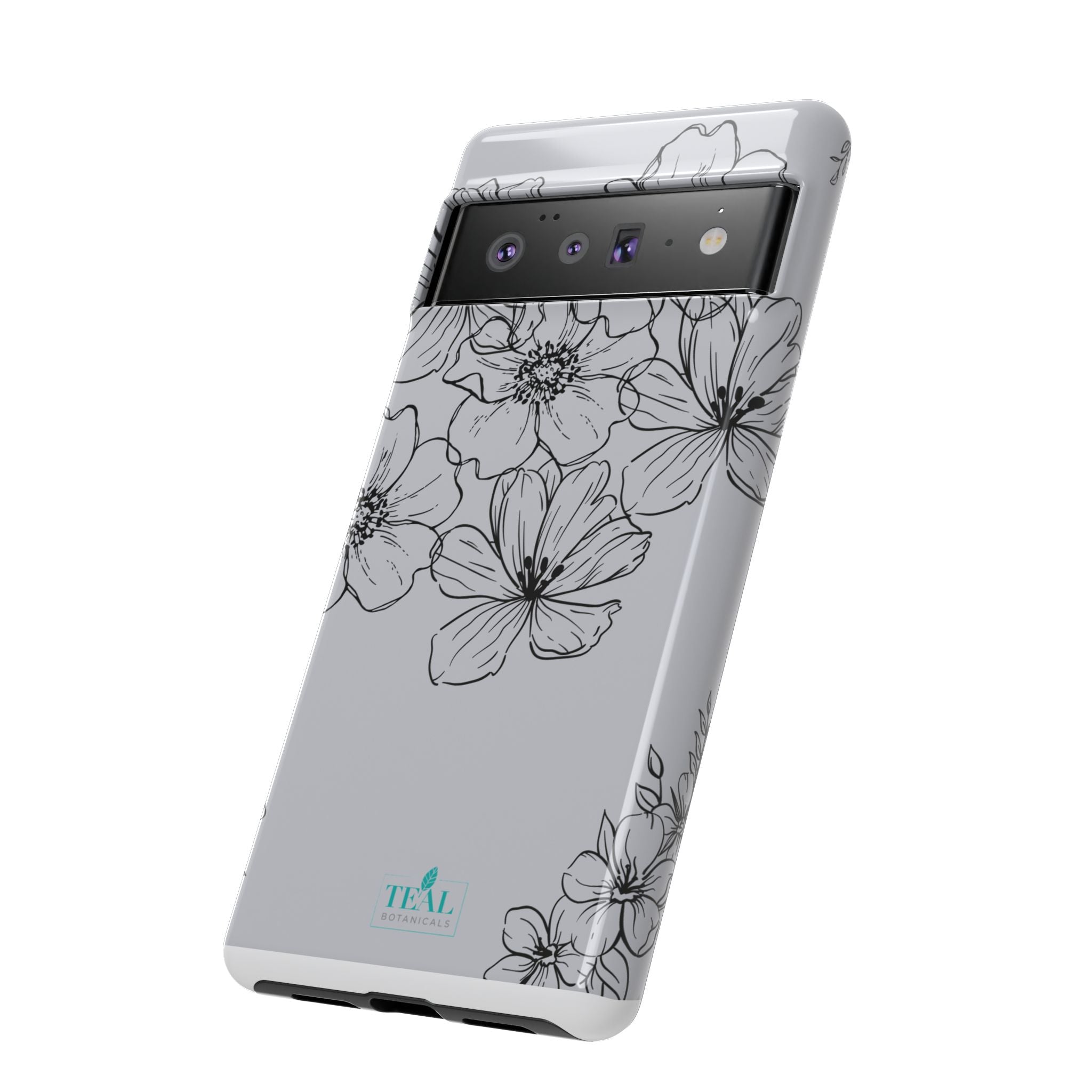 Flowers in Monochrome Phone Case Pink for Iphone and Android